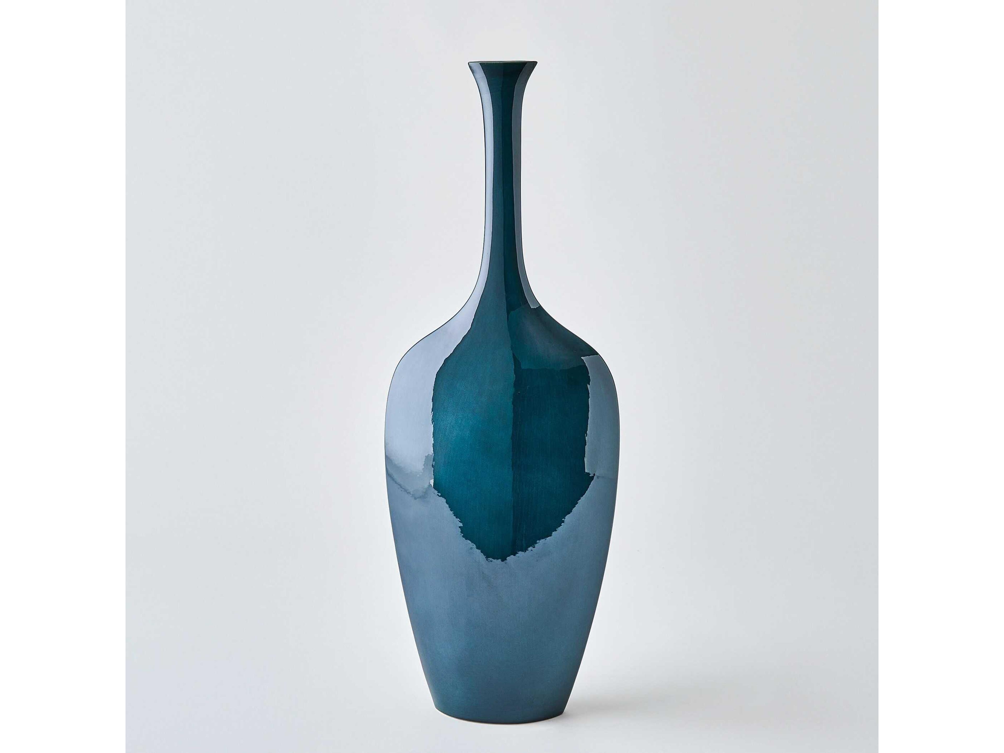 Global Views Silhouette Slim Reactive Blue Vase