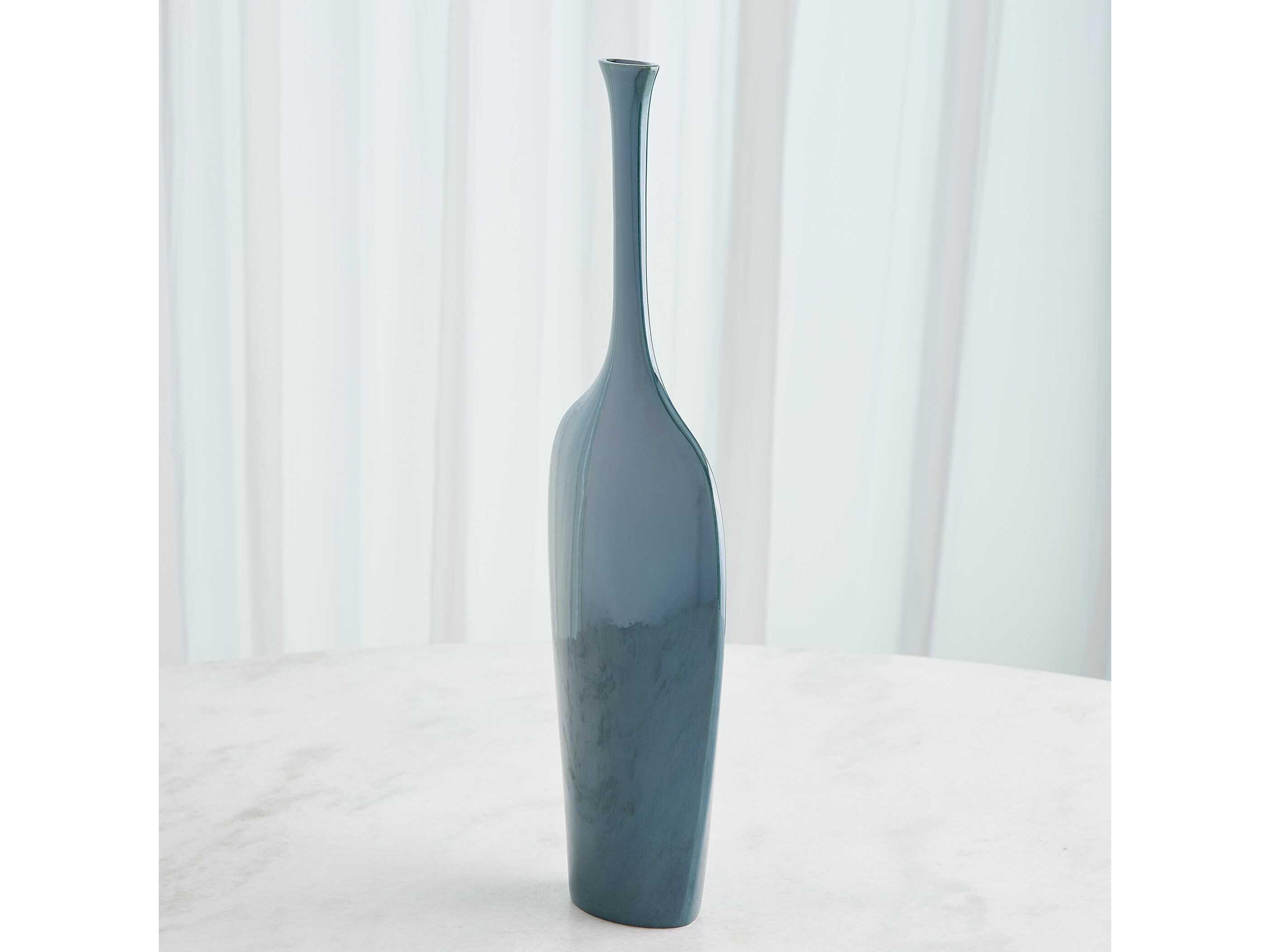 Global Views Silhouette Slim Reactive Blue Vase