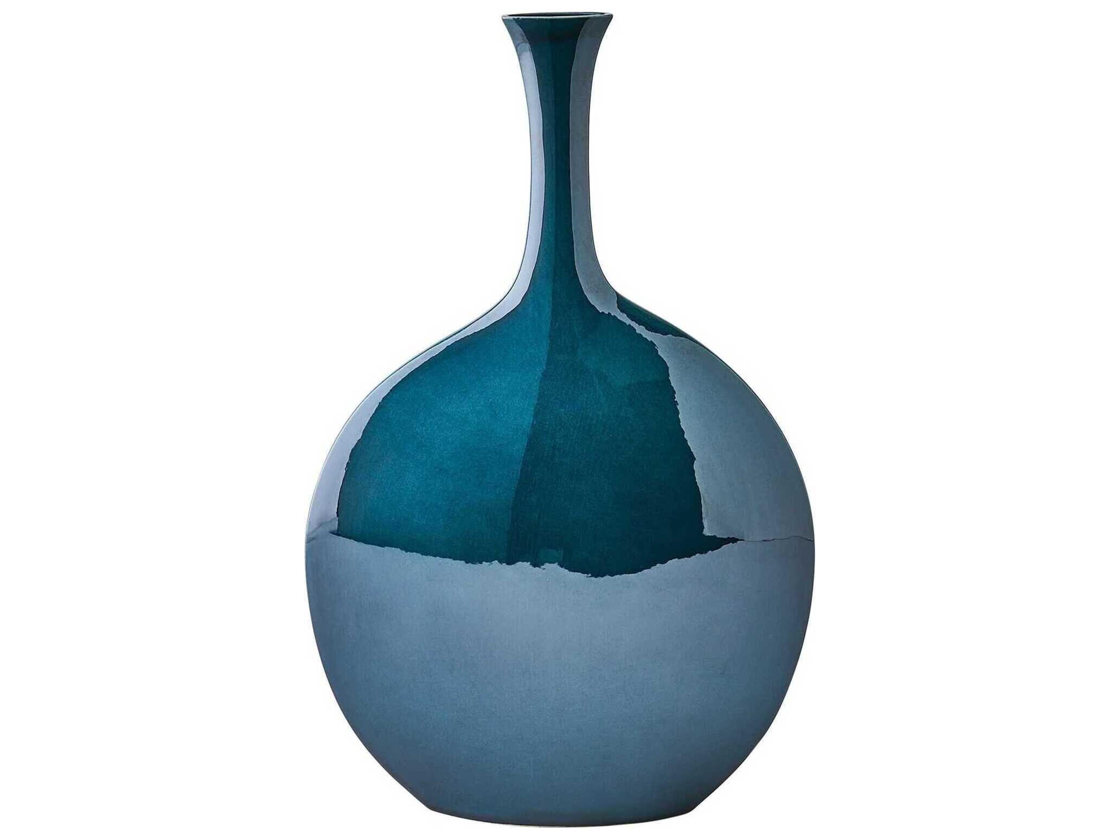 Silhouette Round Reactive Blue Vase
