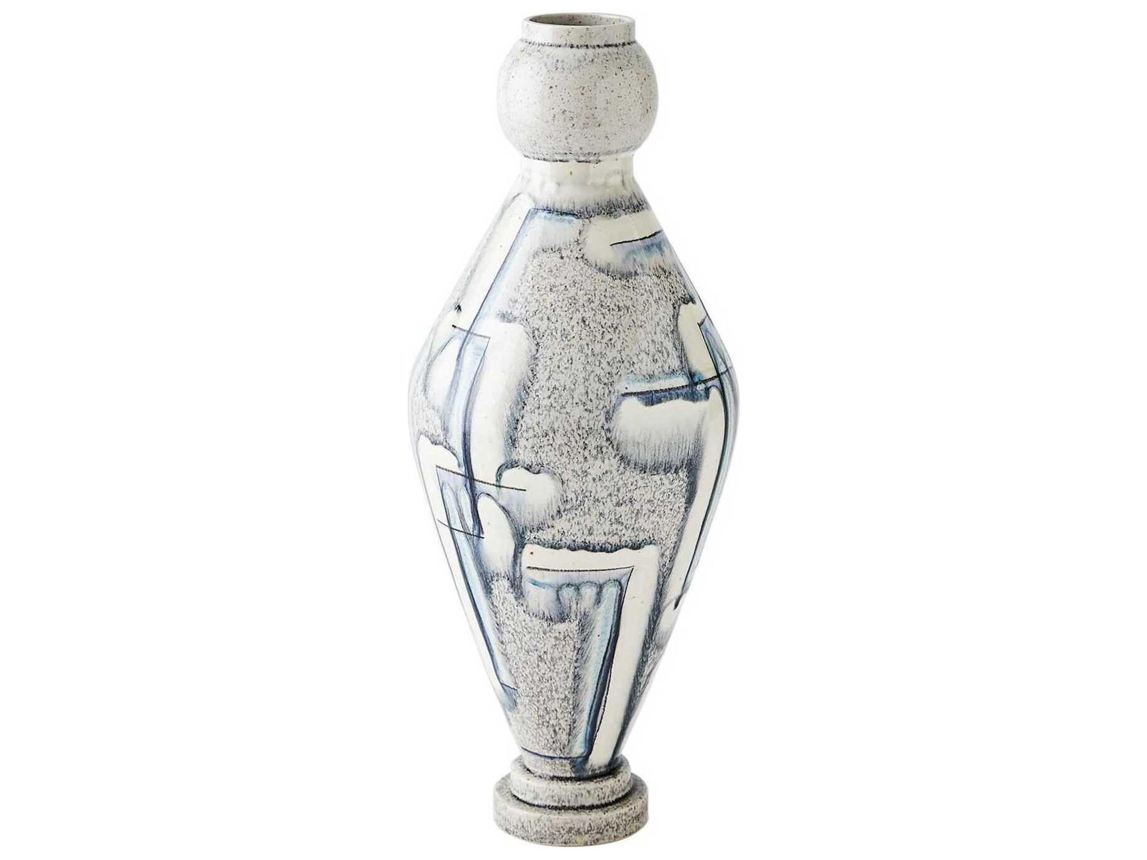 Global Views Spindle Grey Blue Vase