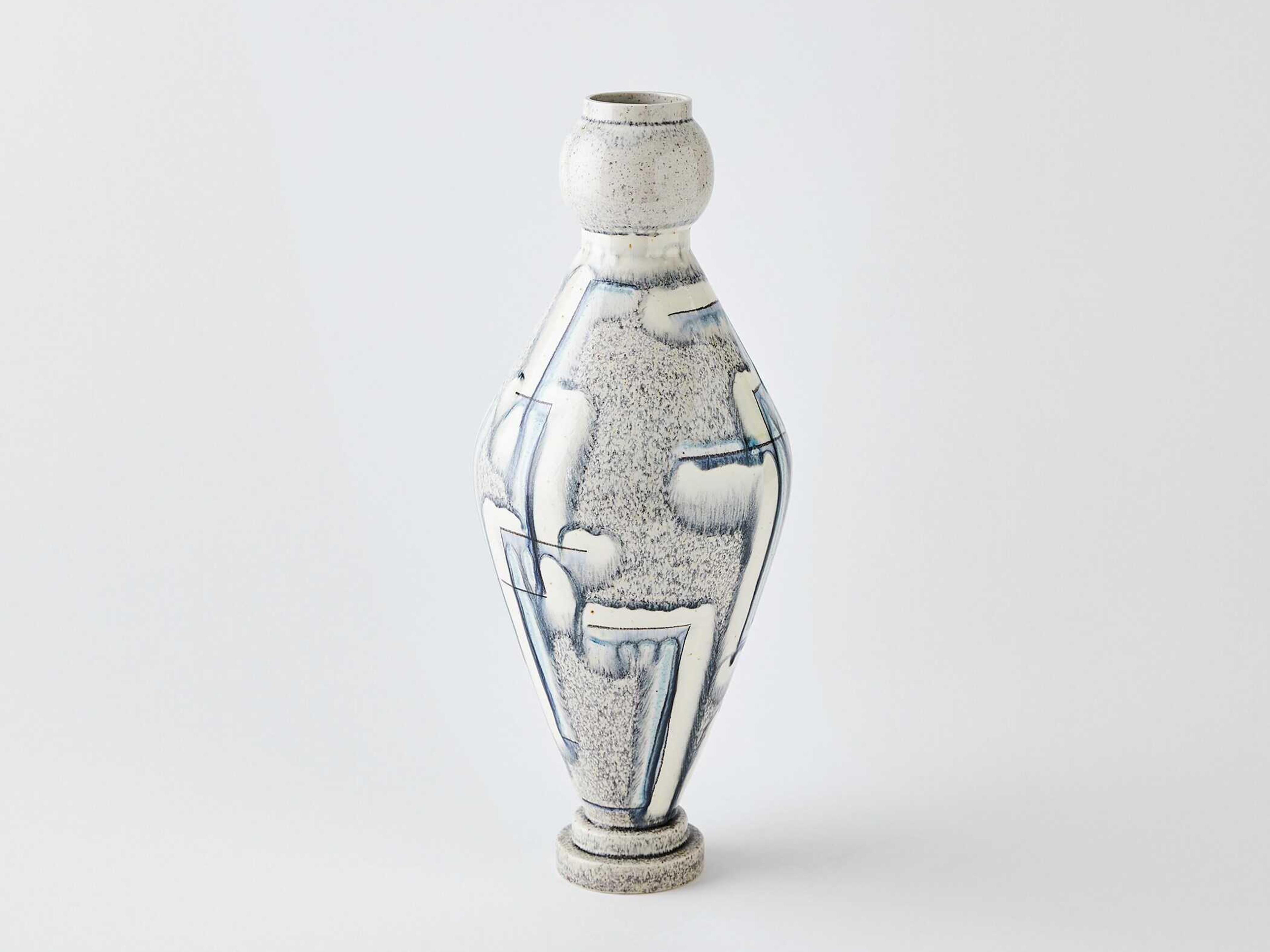 Global Views Spindle Grey Blue Vase