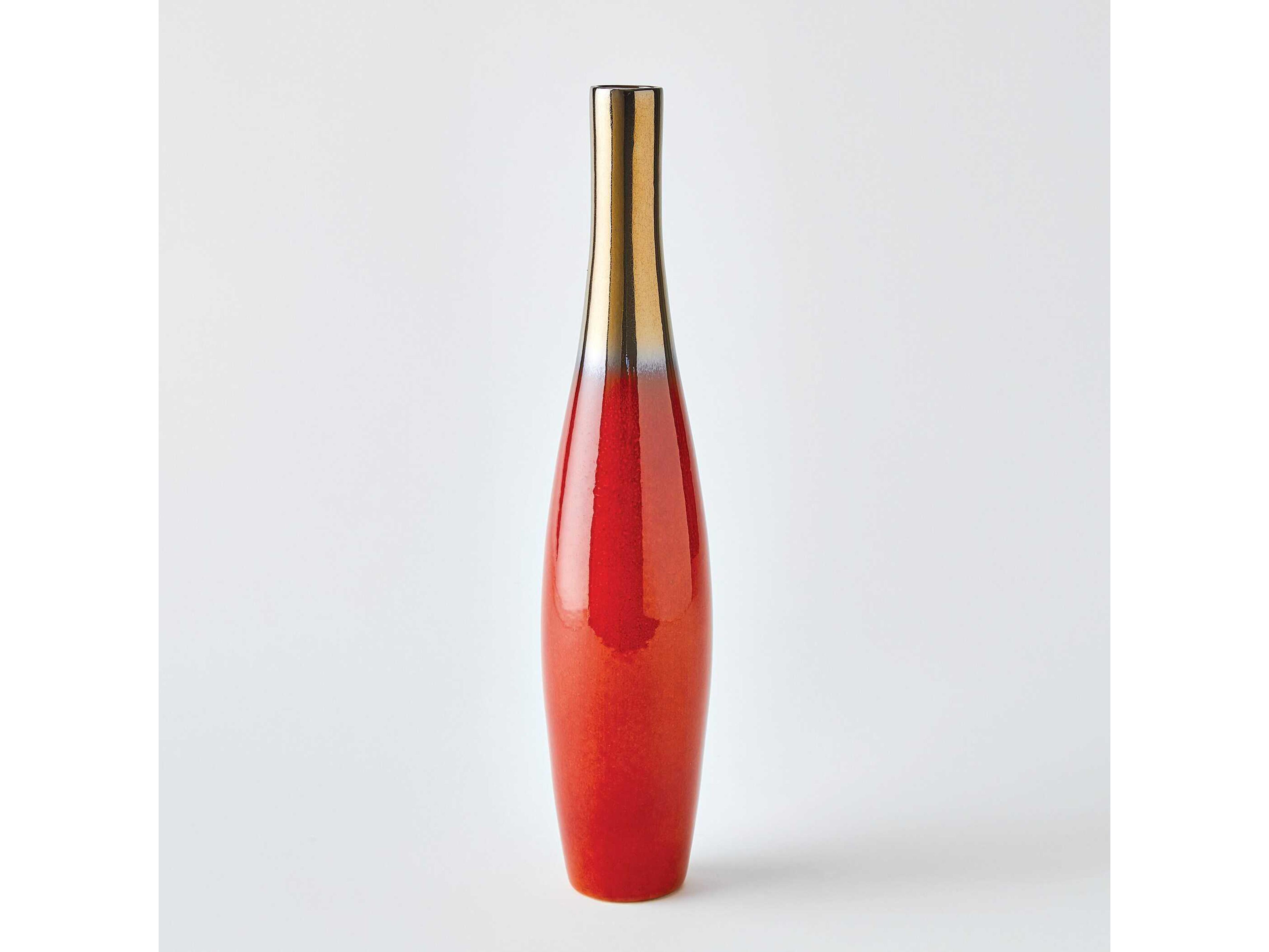 Global Views Boliche Tall Red Bronze Vase