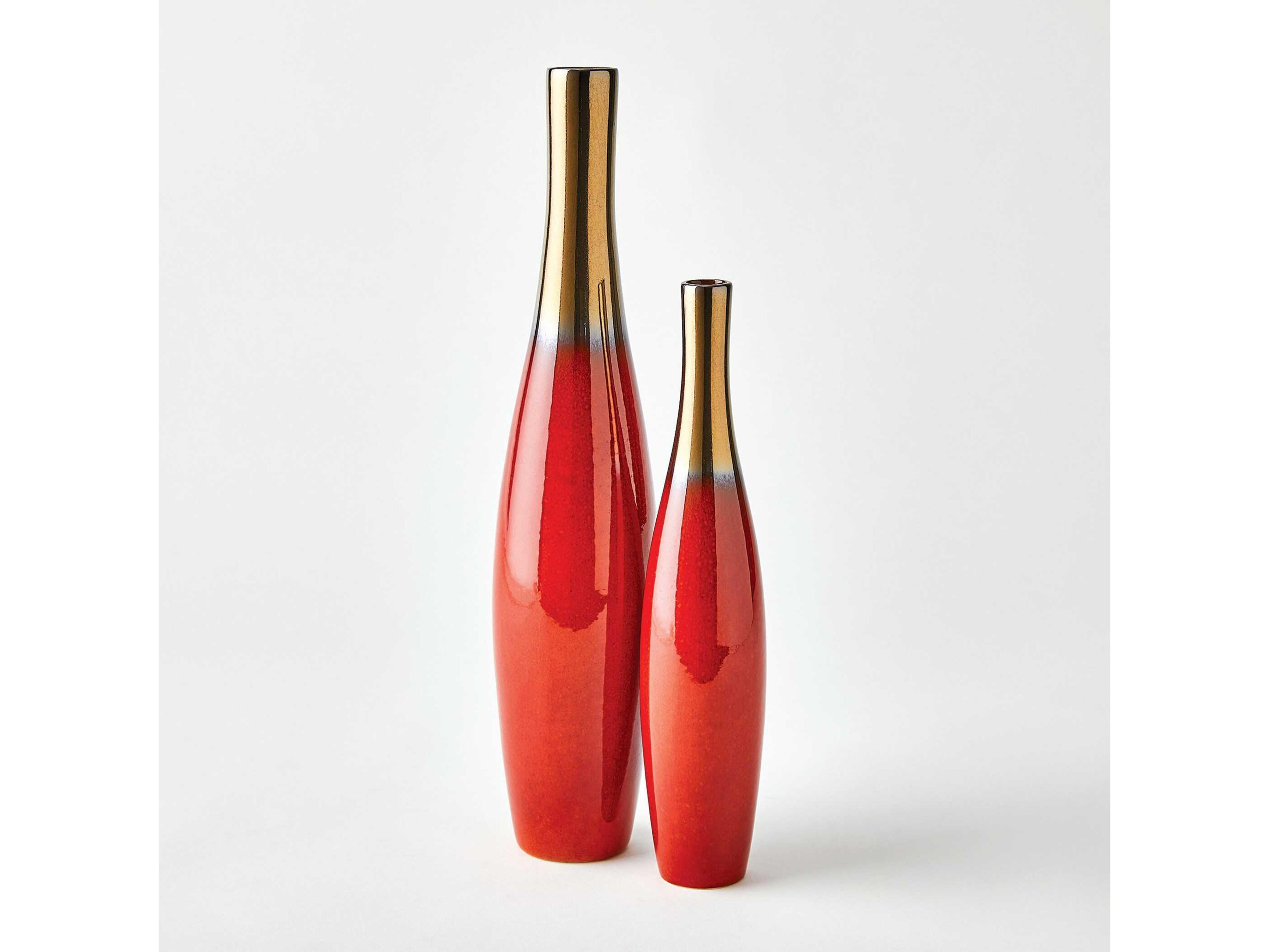 Global Views Boliche Short Red Bronze Vase