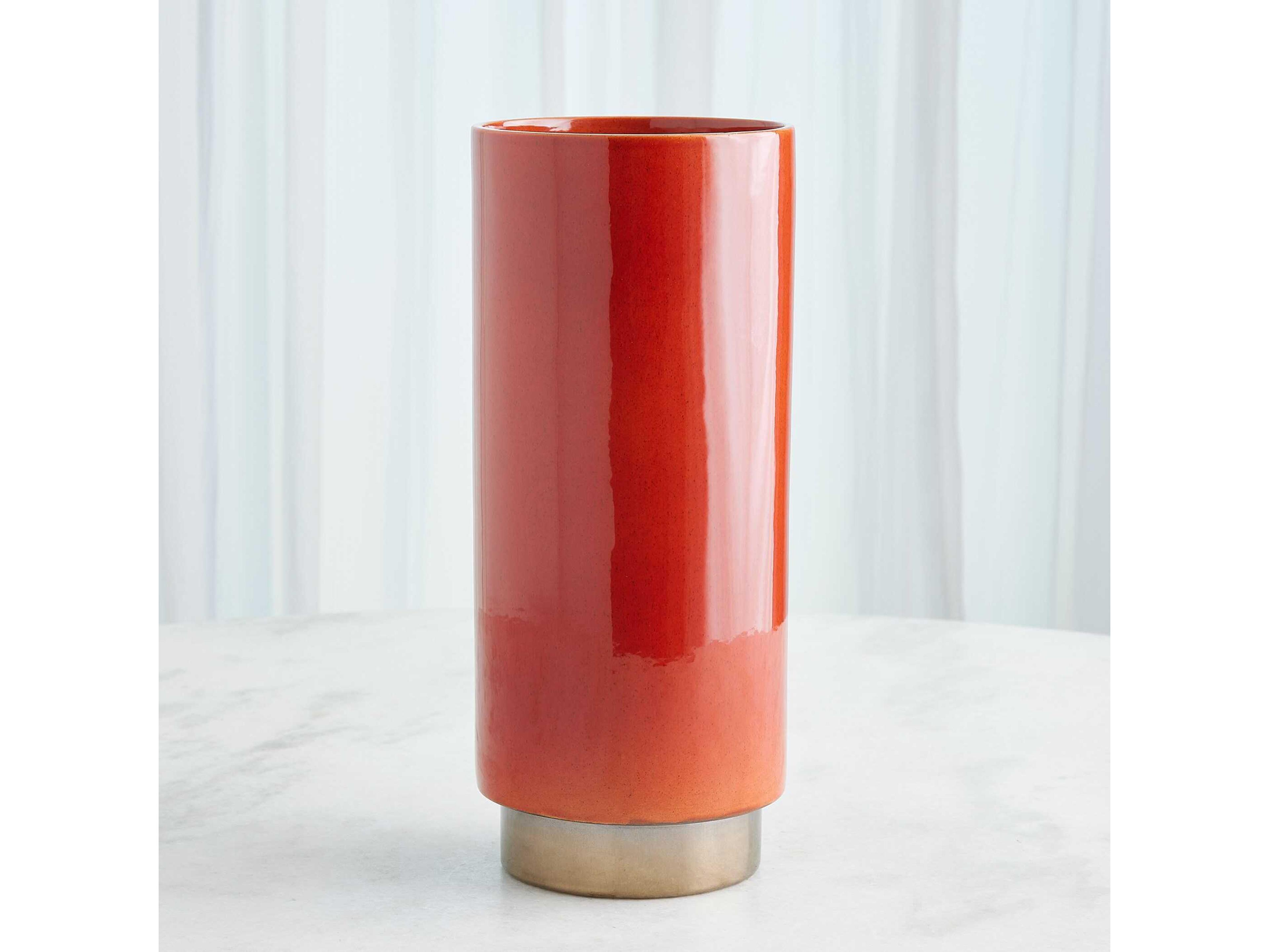 Global Views Rolo Red Bronze Vase