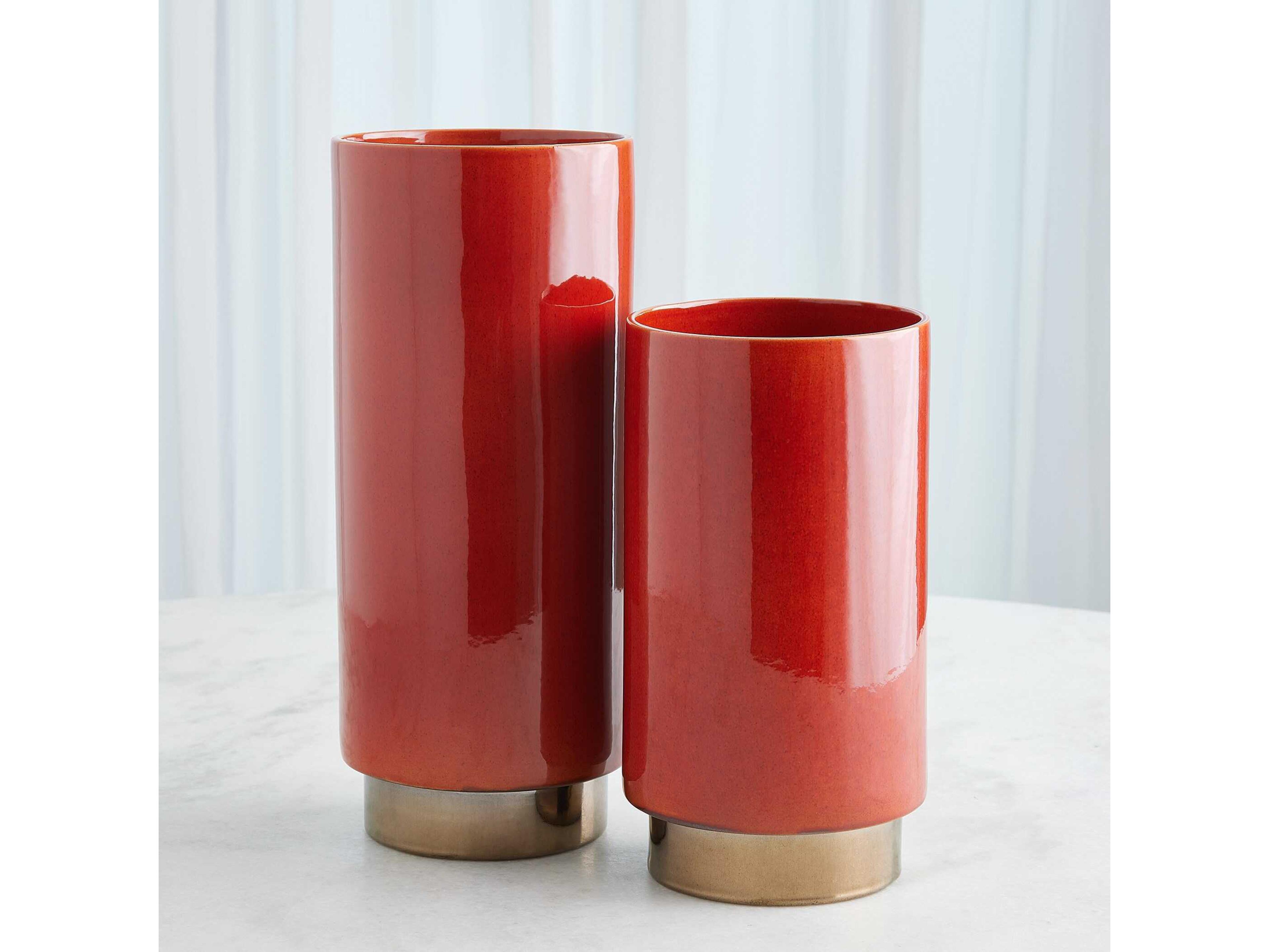 Global Views Rolo Red Bronze Vase