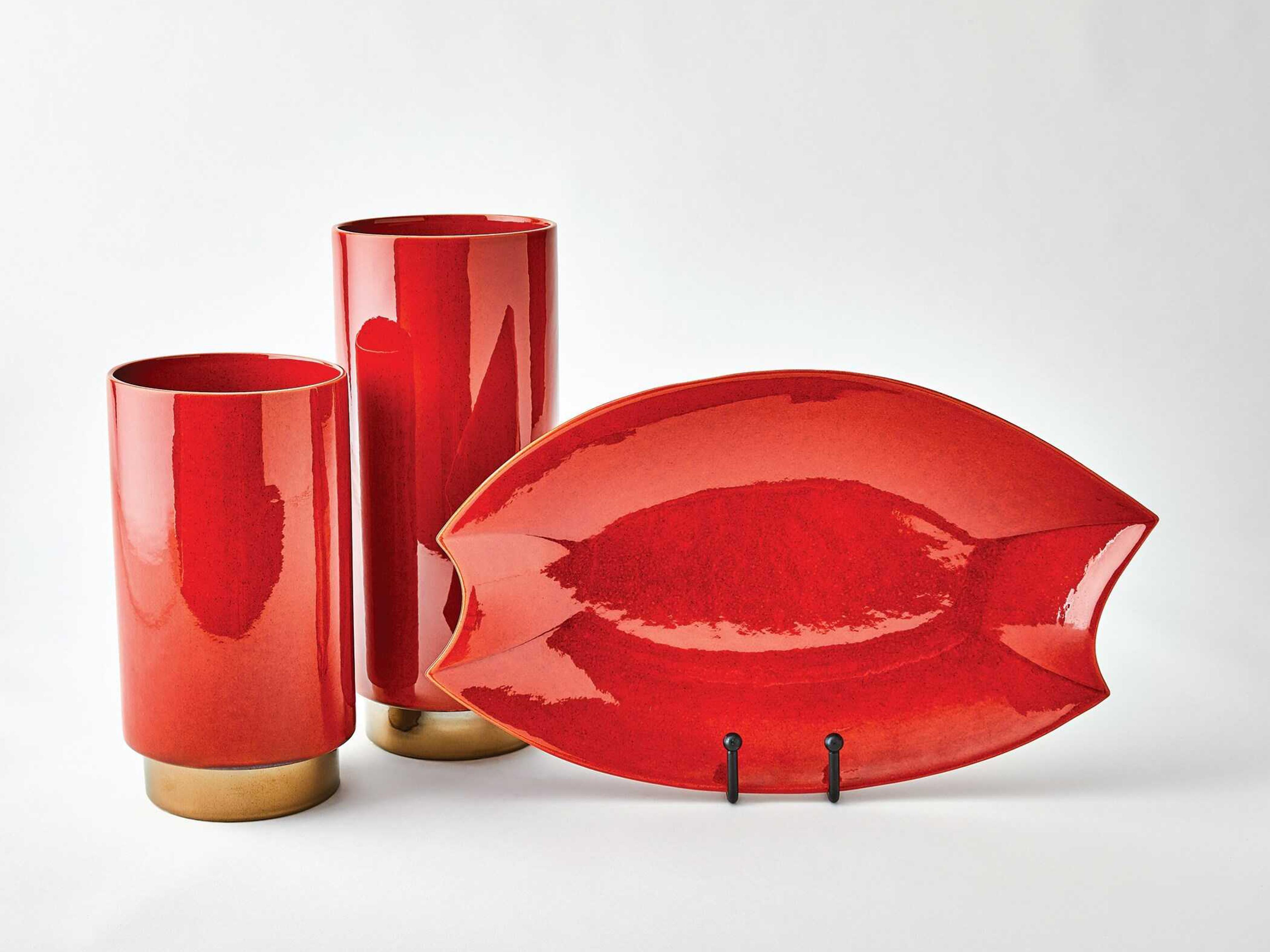 Global Views Red Rolo Platter