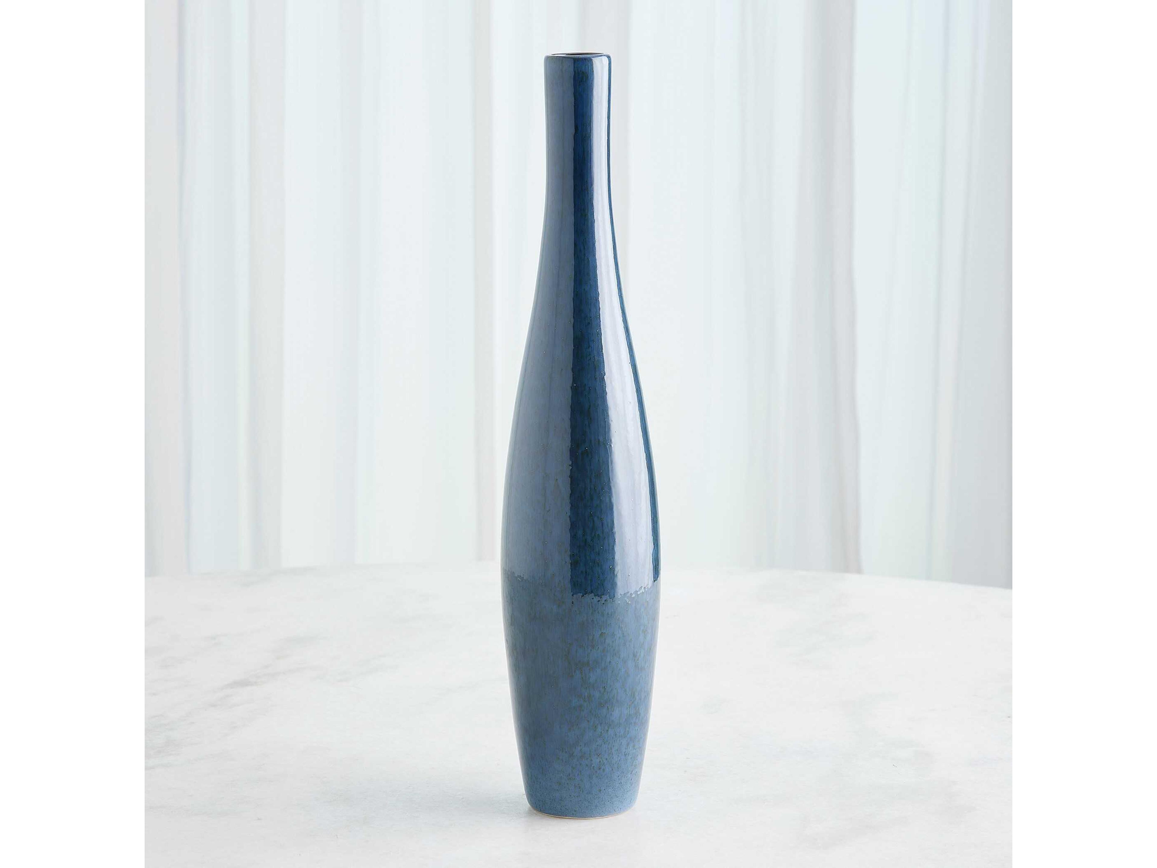 Global Views Boliche Tall Dark Blue Vase
