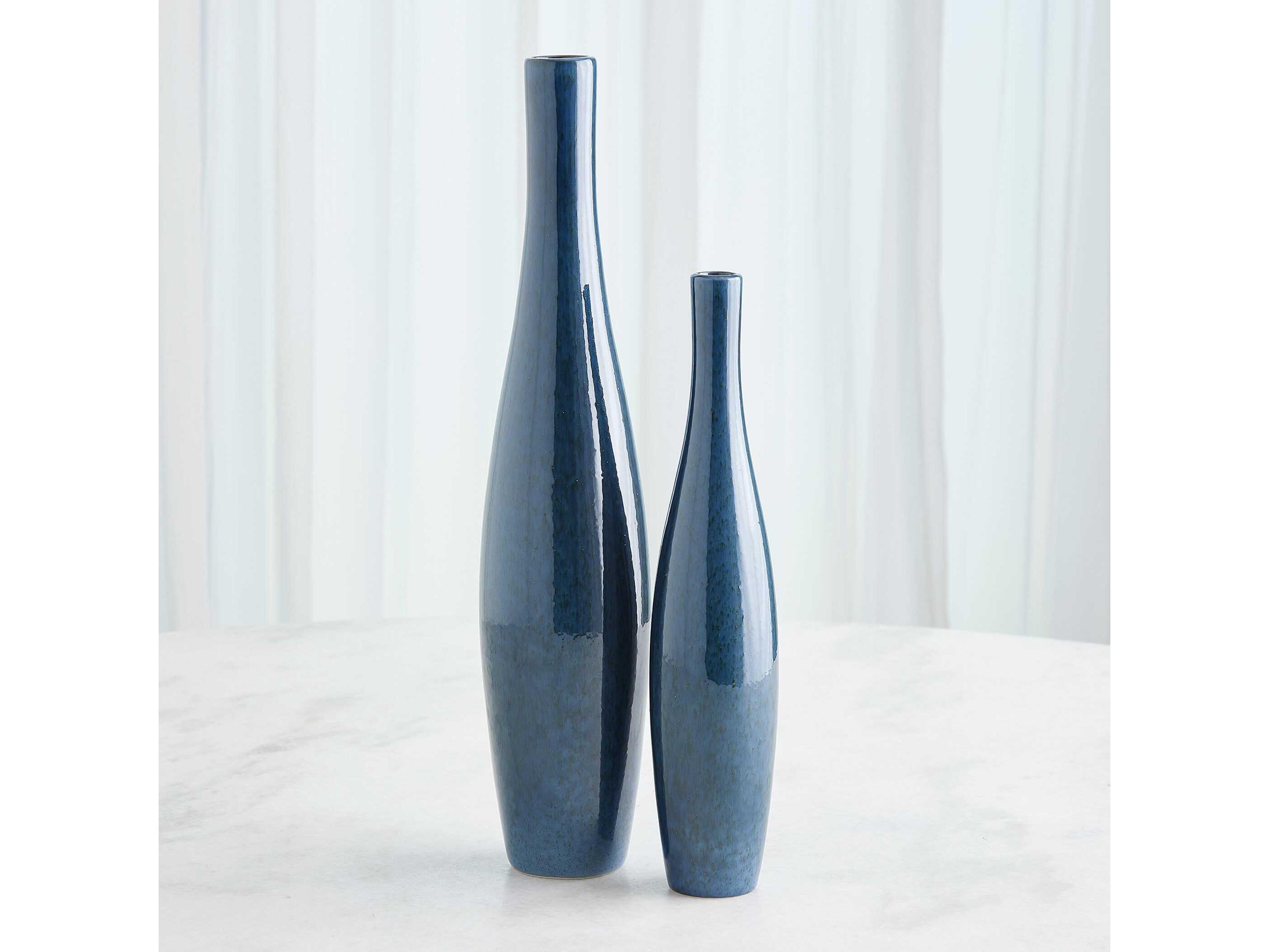 Global Views Boliche Tall Dark Blue Vase