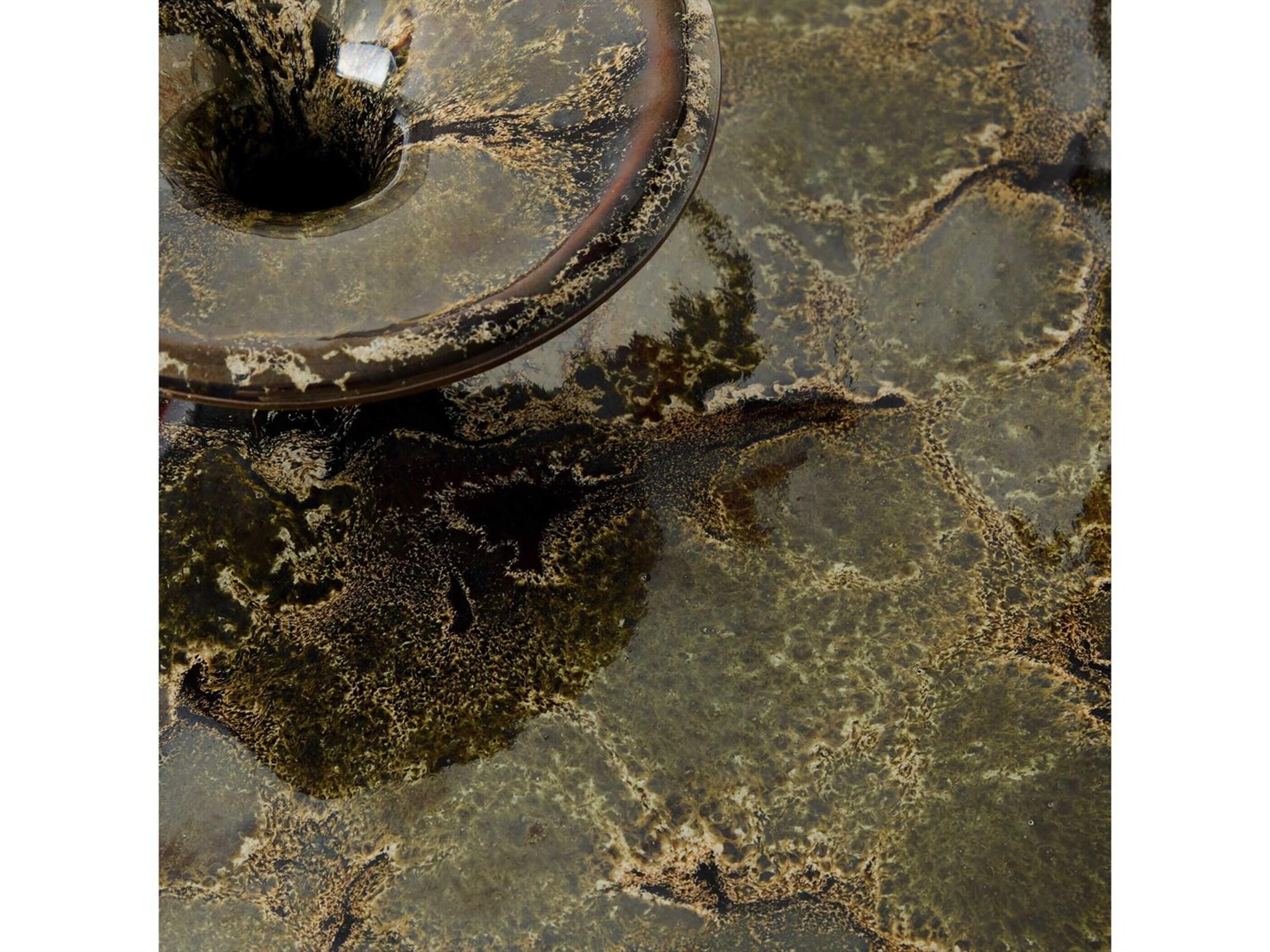 Global Views Tapered Neck Reactive Green Vase Large