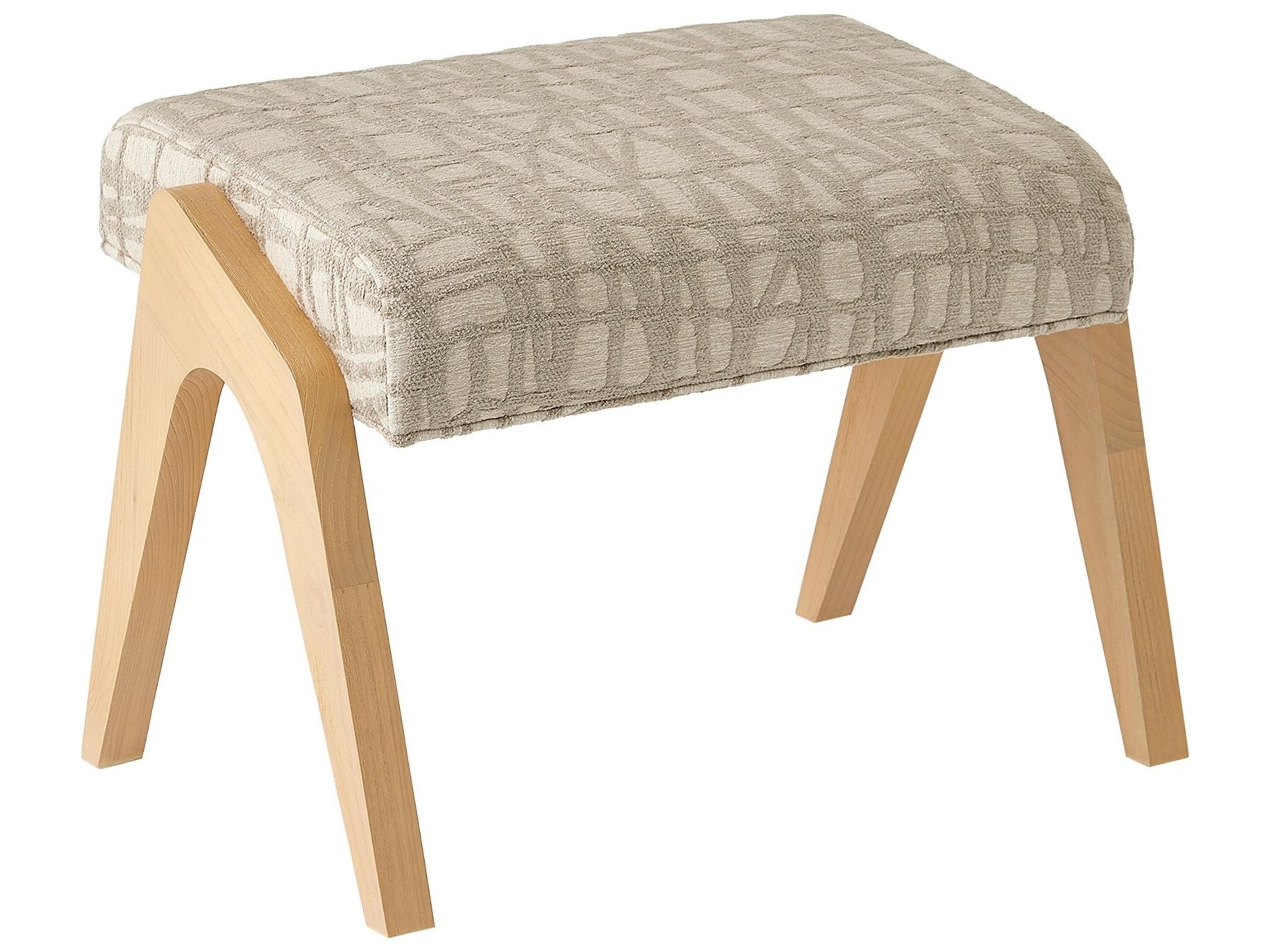 Beige Upholstered Ottoman