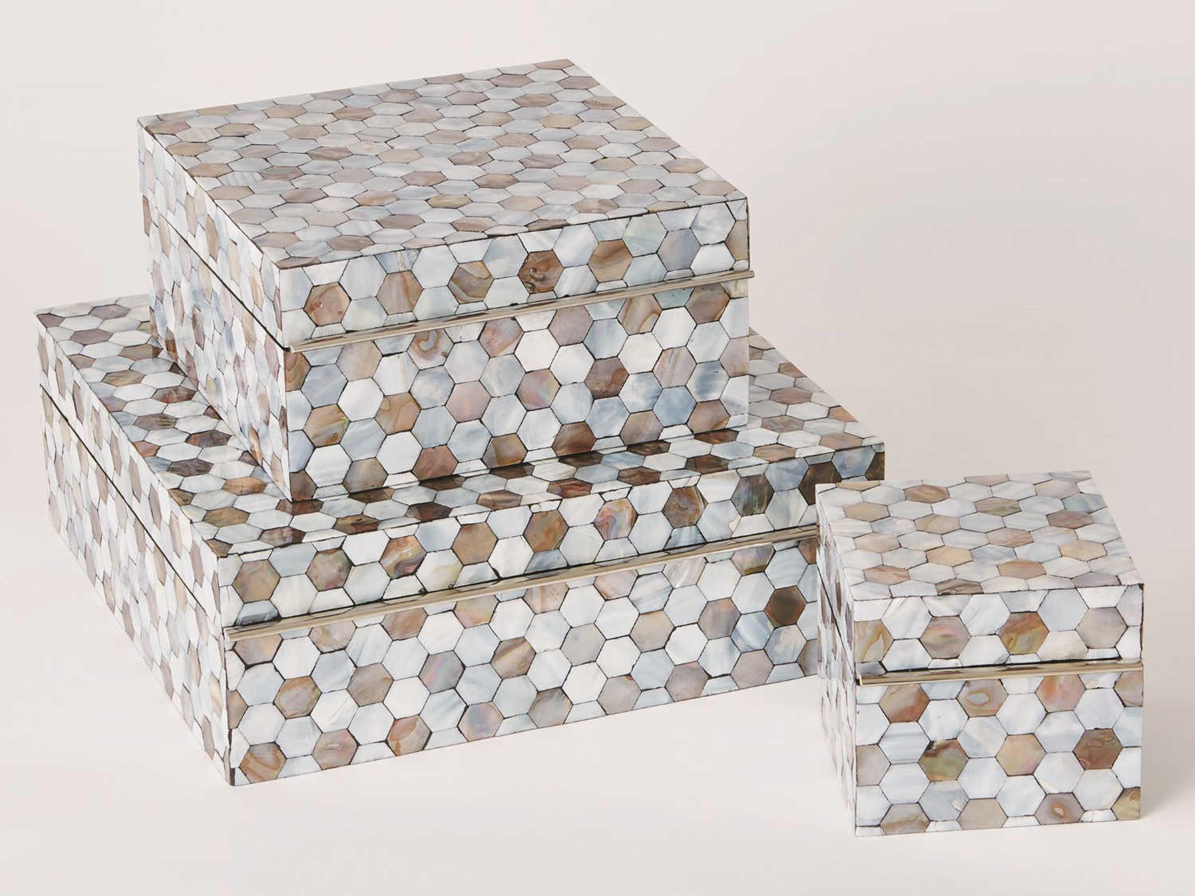 Global Views Mother Of Pearl Large Storage Case