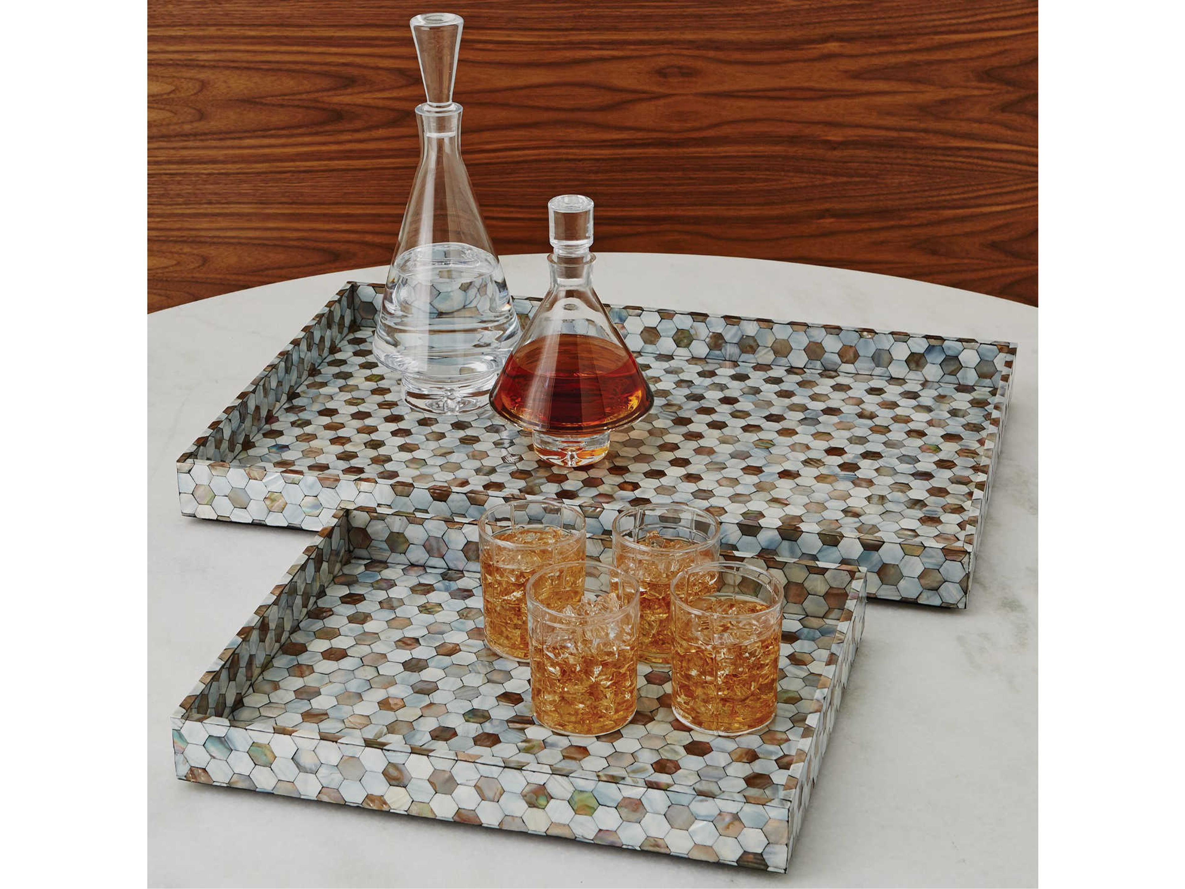 Global Views Mother Of Pearl Large Serving Tray