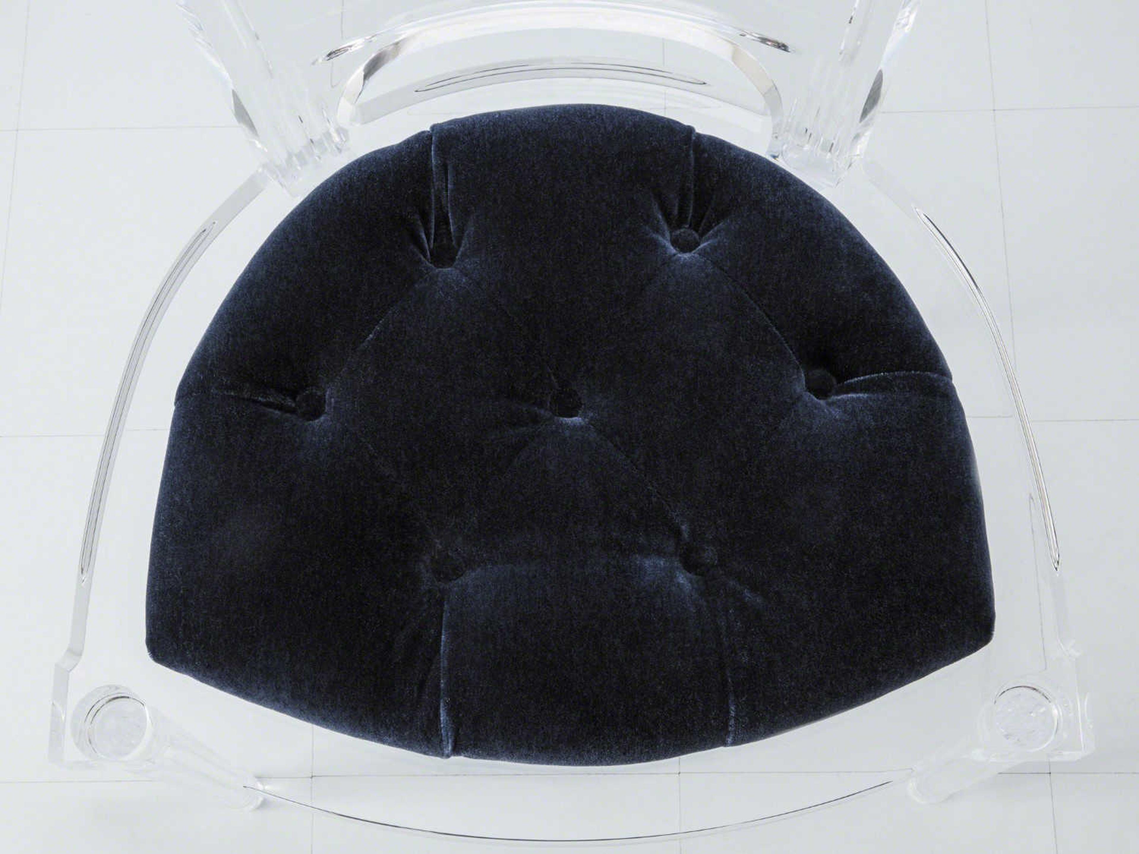 Global Views Blue Upholstered Arm Dining Chair