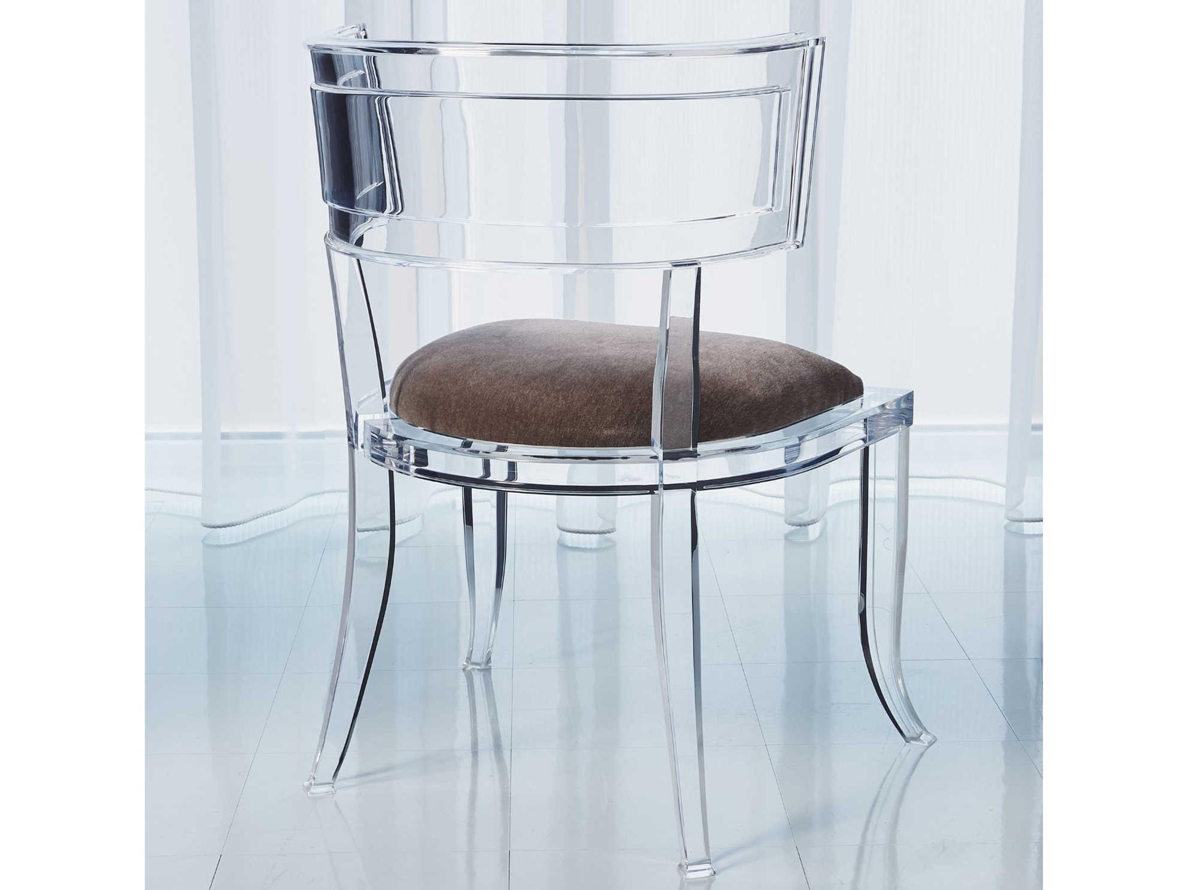 Global Views Clear Upholstered Side Dining Chair