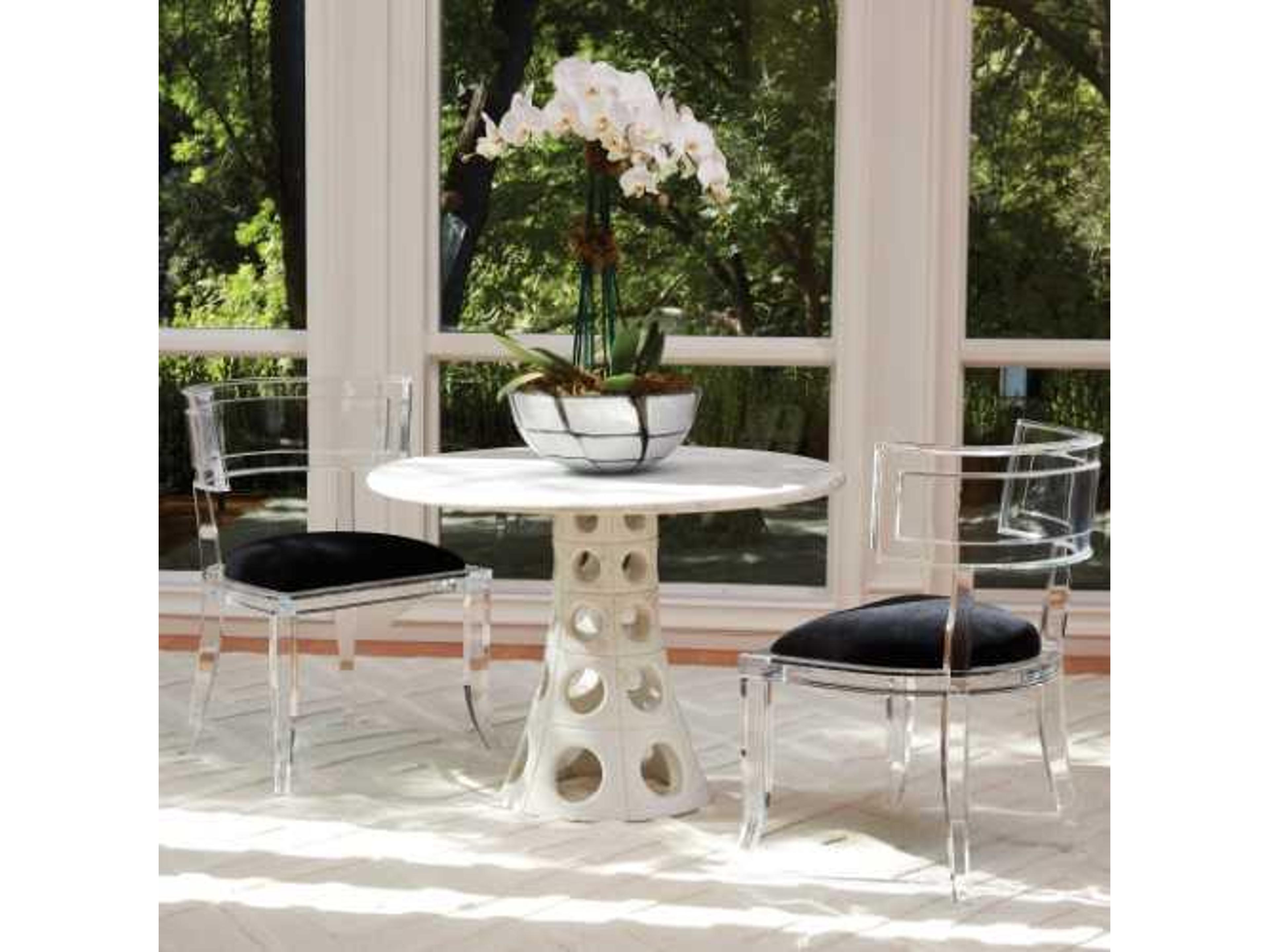 Global Views Klismos Black Upholstered Side Dining Chair