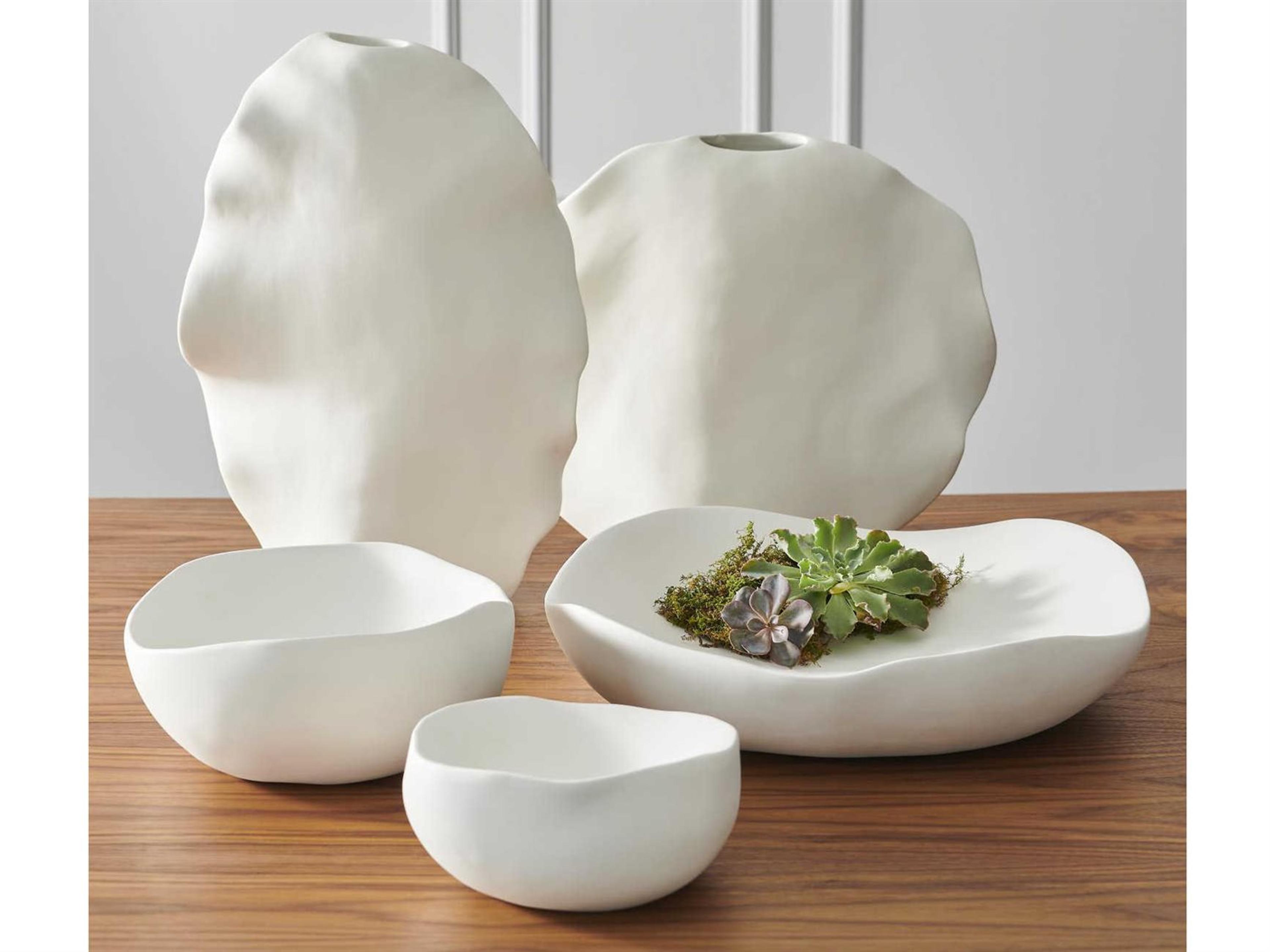 Global Views Organic Matte White Small Decorative Bowl