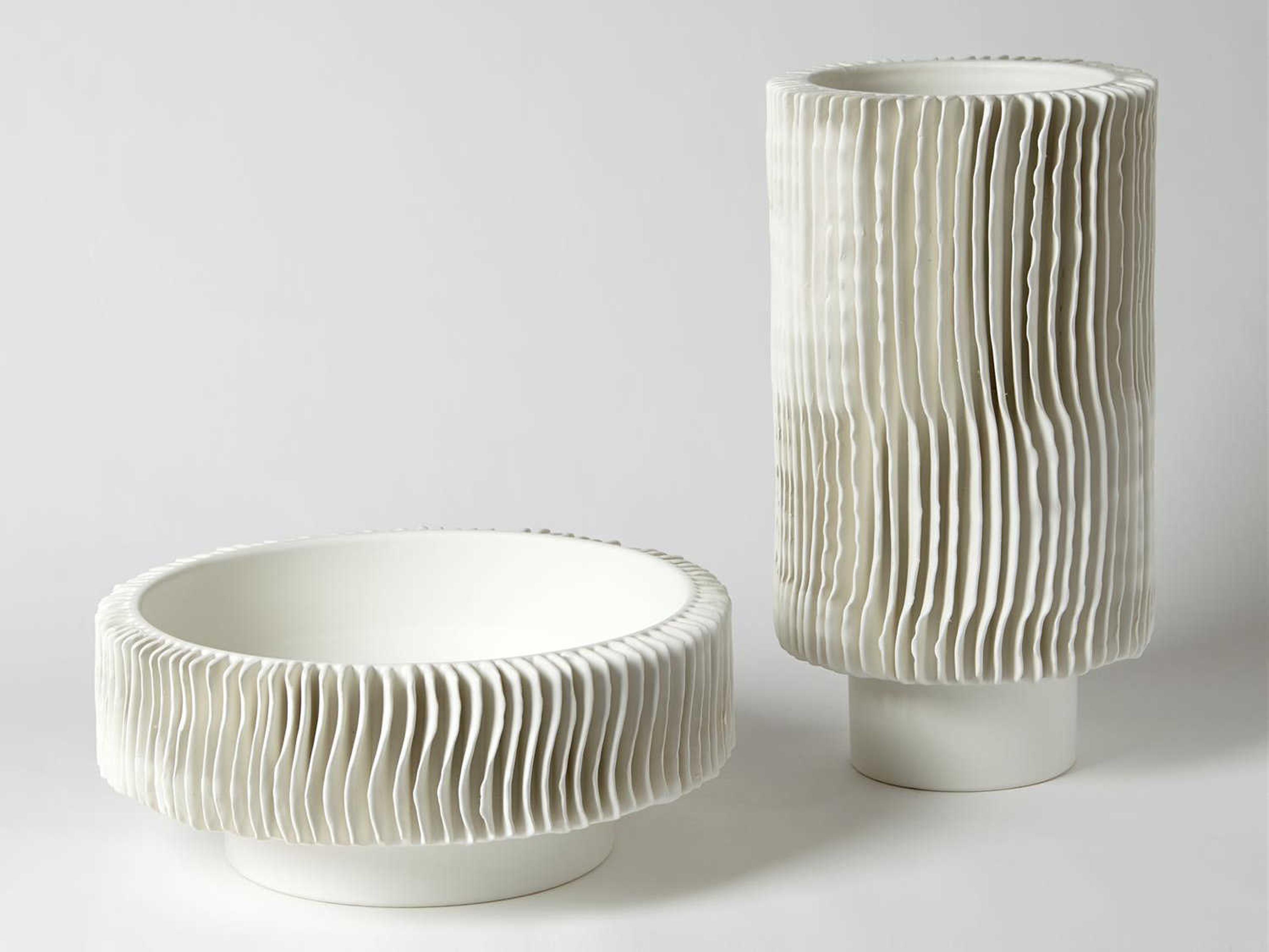 Global Views Raditor Matte White Decorative Bowl