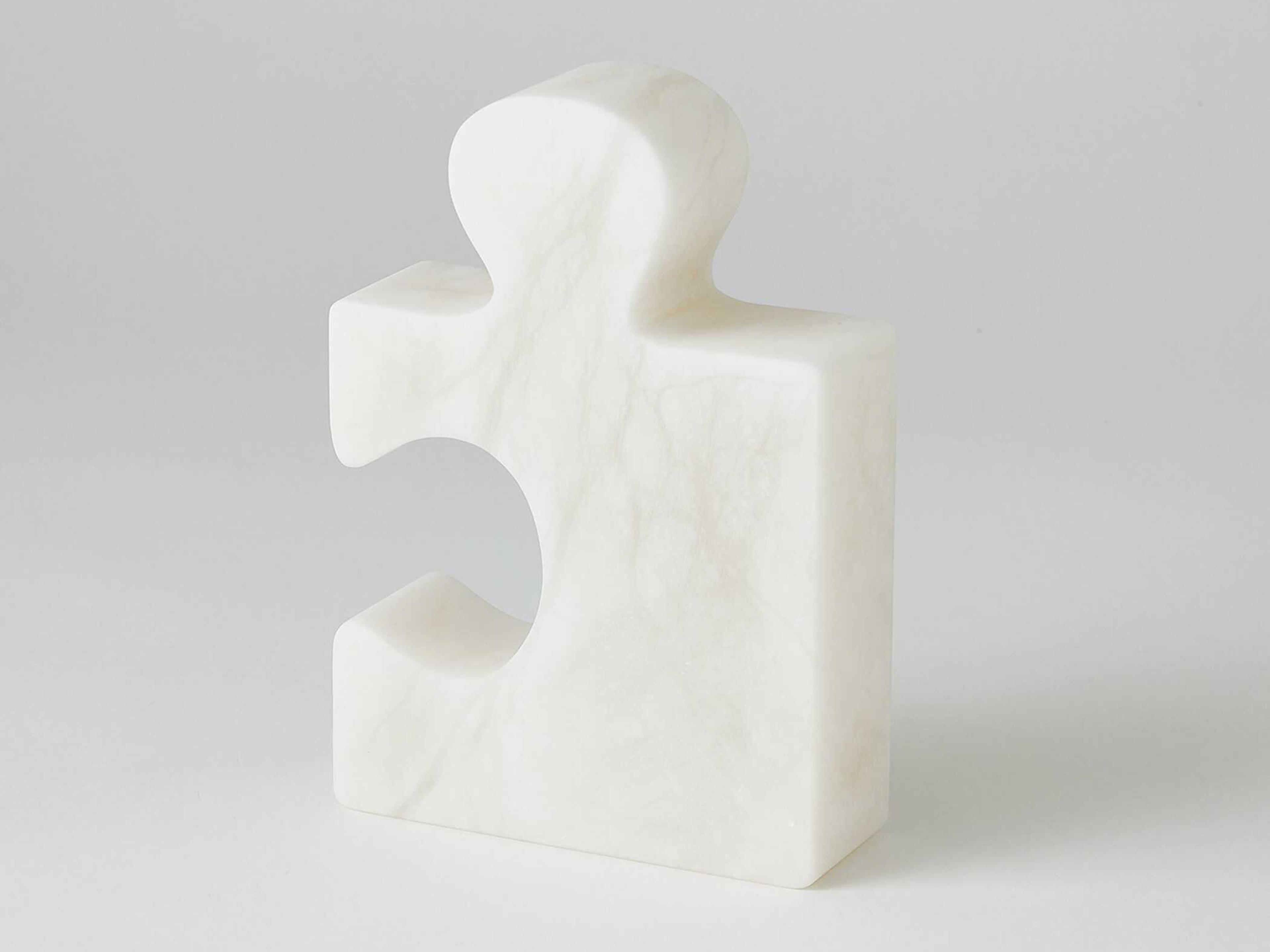 Global Views S/2 Jigsaw White Bookends
