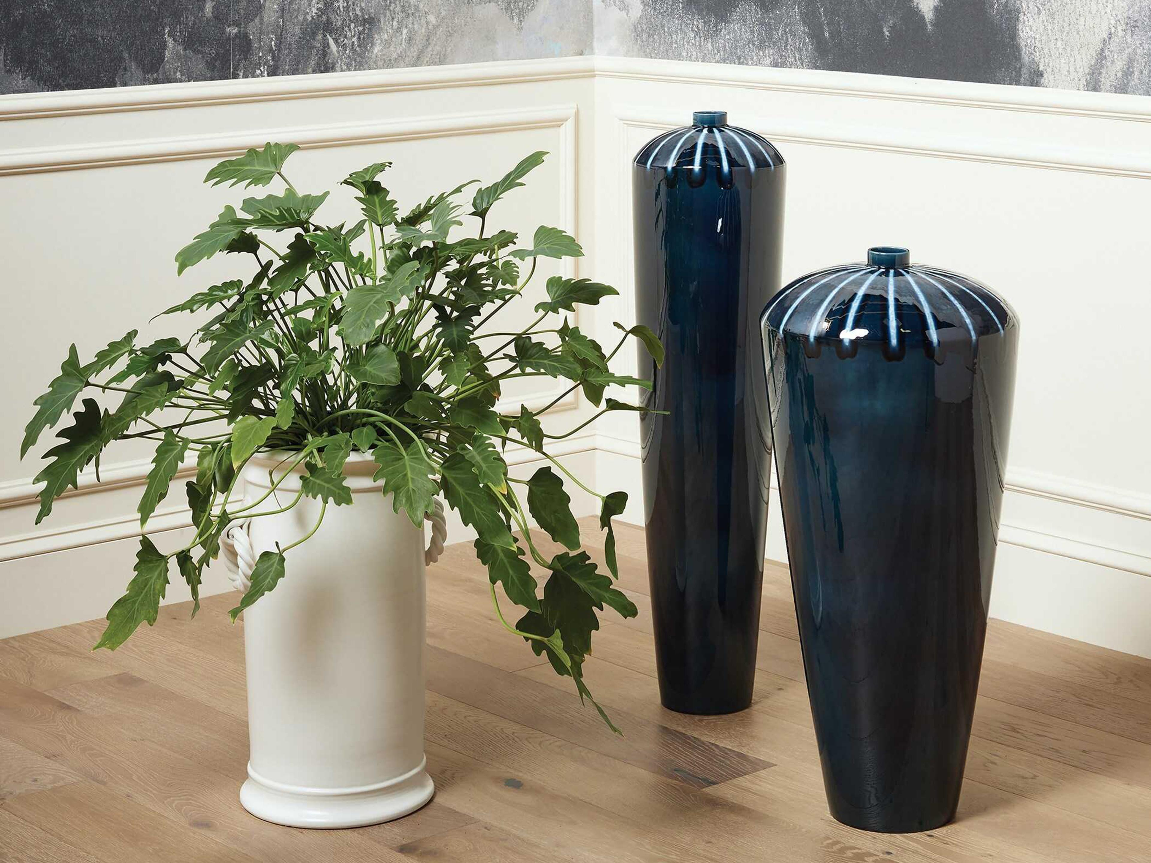 Global Views Rope Handle Matte White Vessel