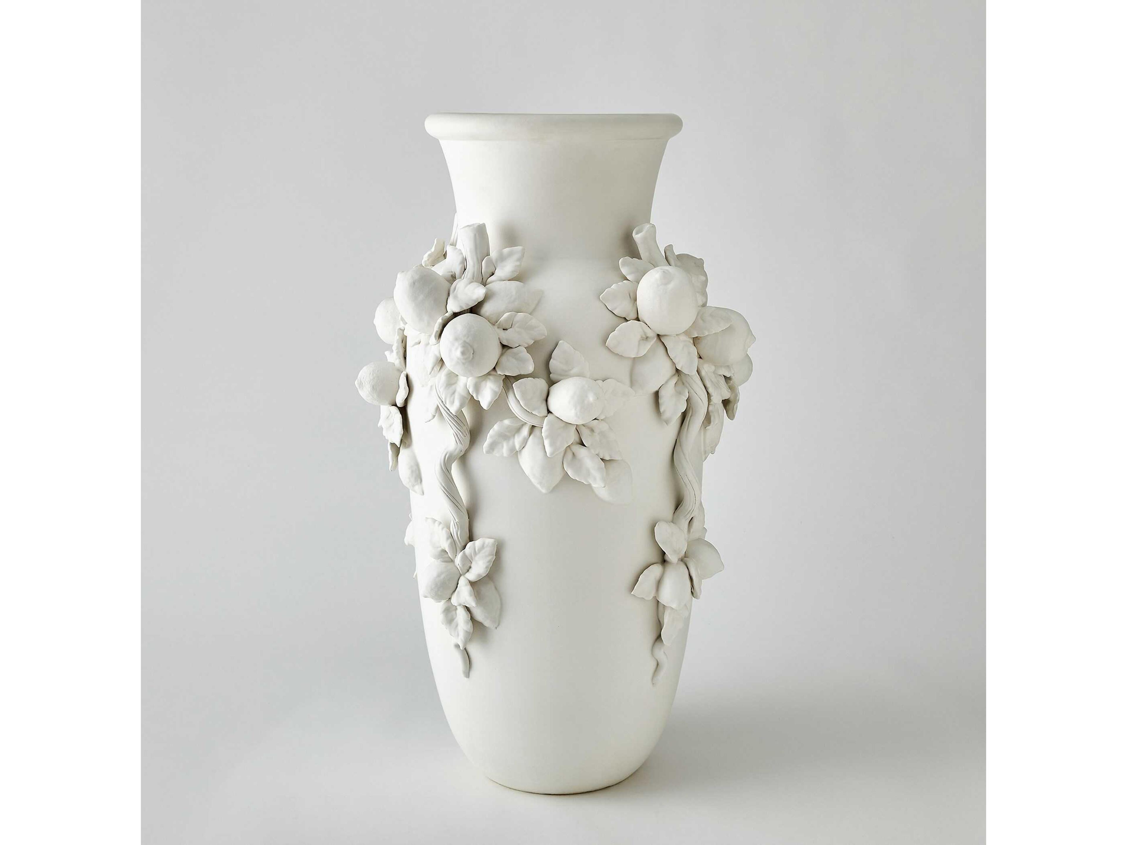Global Views Matte White Villa Limone Urn
