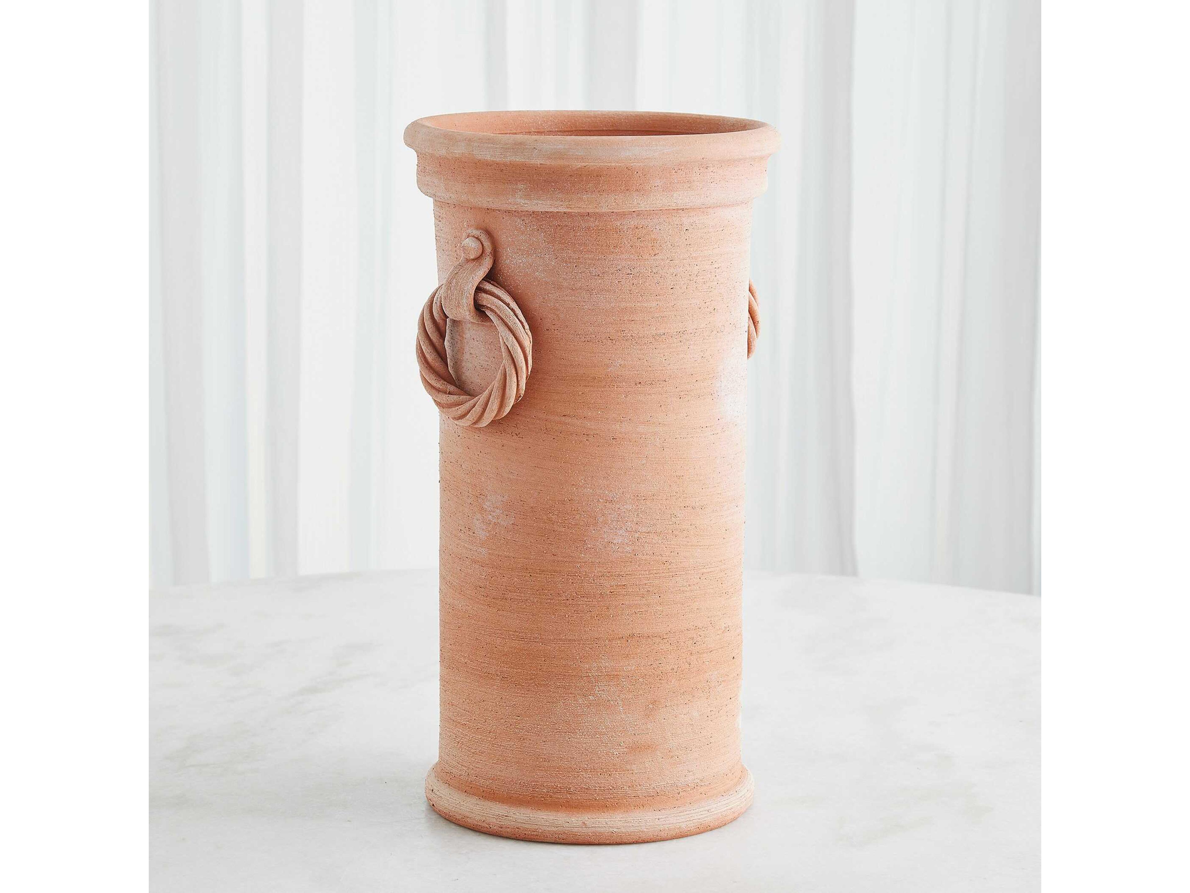 Global Views Rope Handle Terracotta Vessel