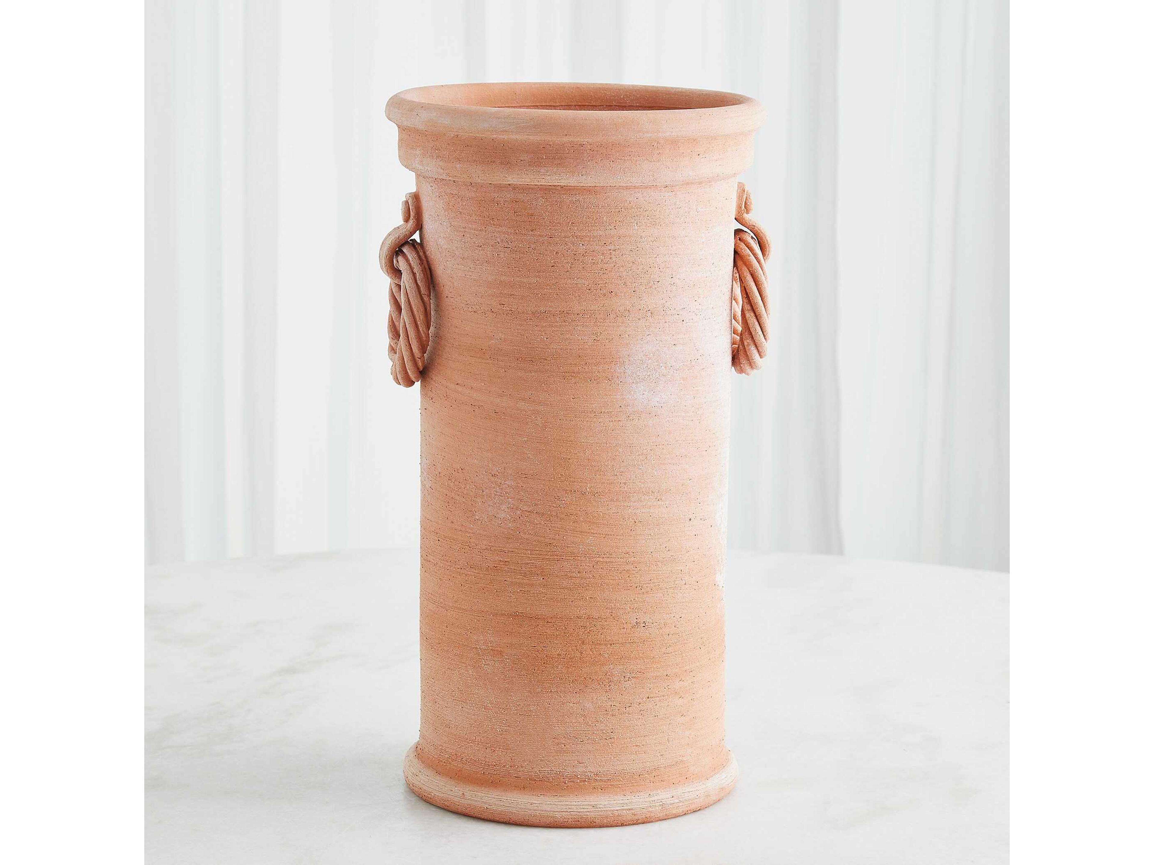 Global Views Rope Handle Terracotta Vessel