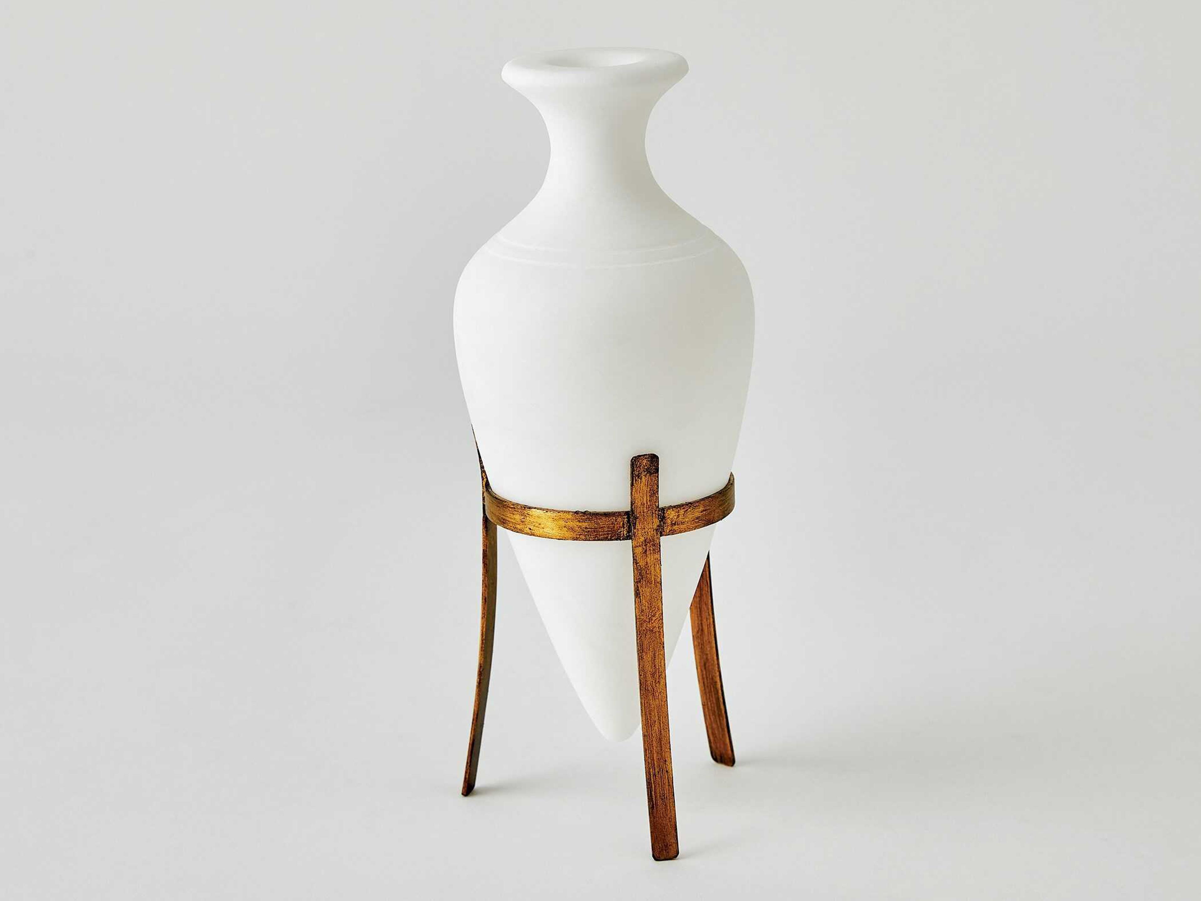 Global Views Amphora Alabaster White Vase