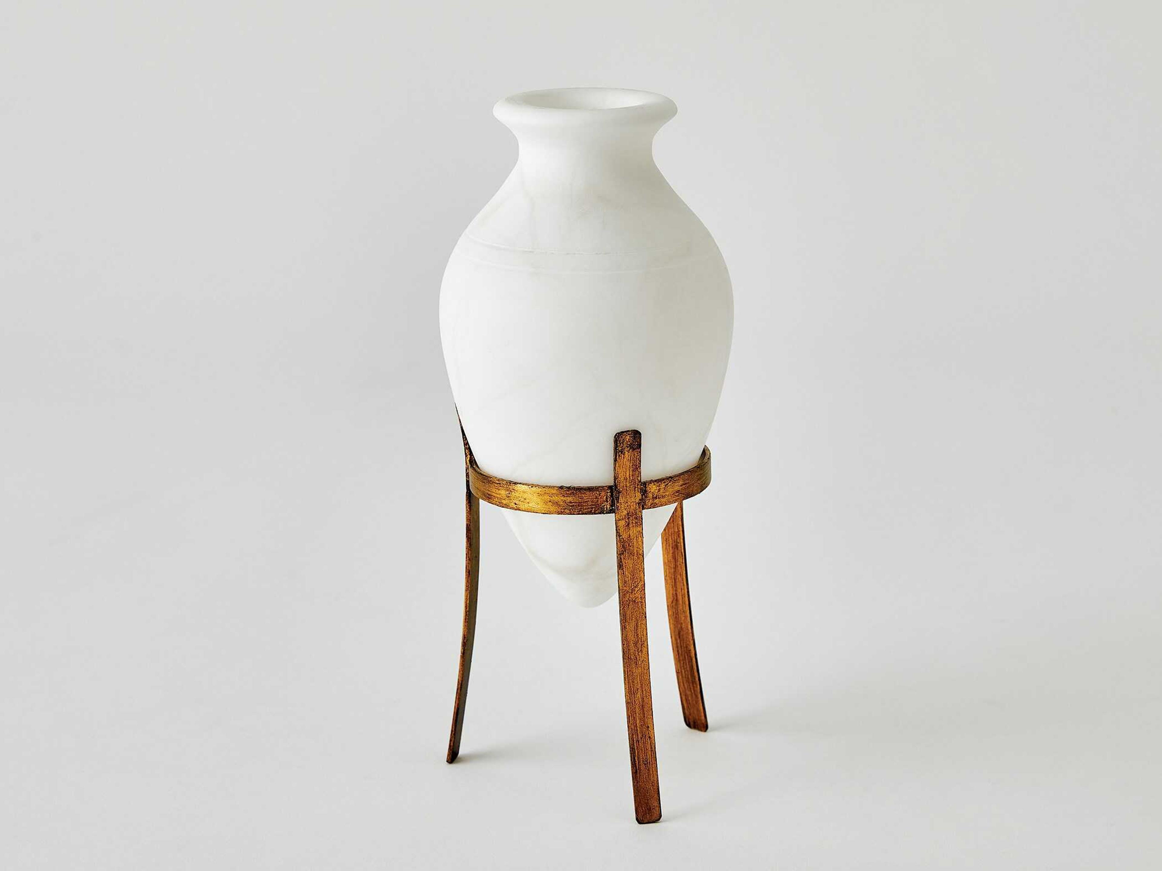 Global Views Amphora Alabaster White Vase