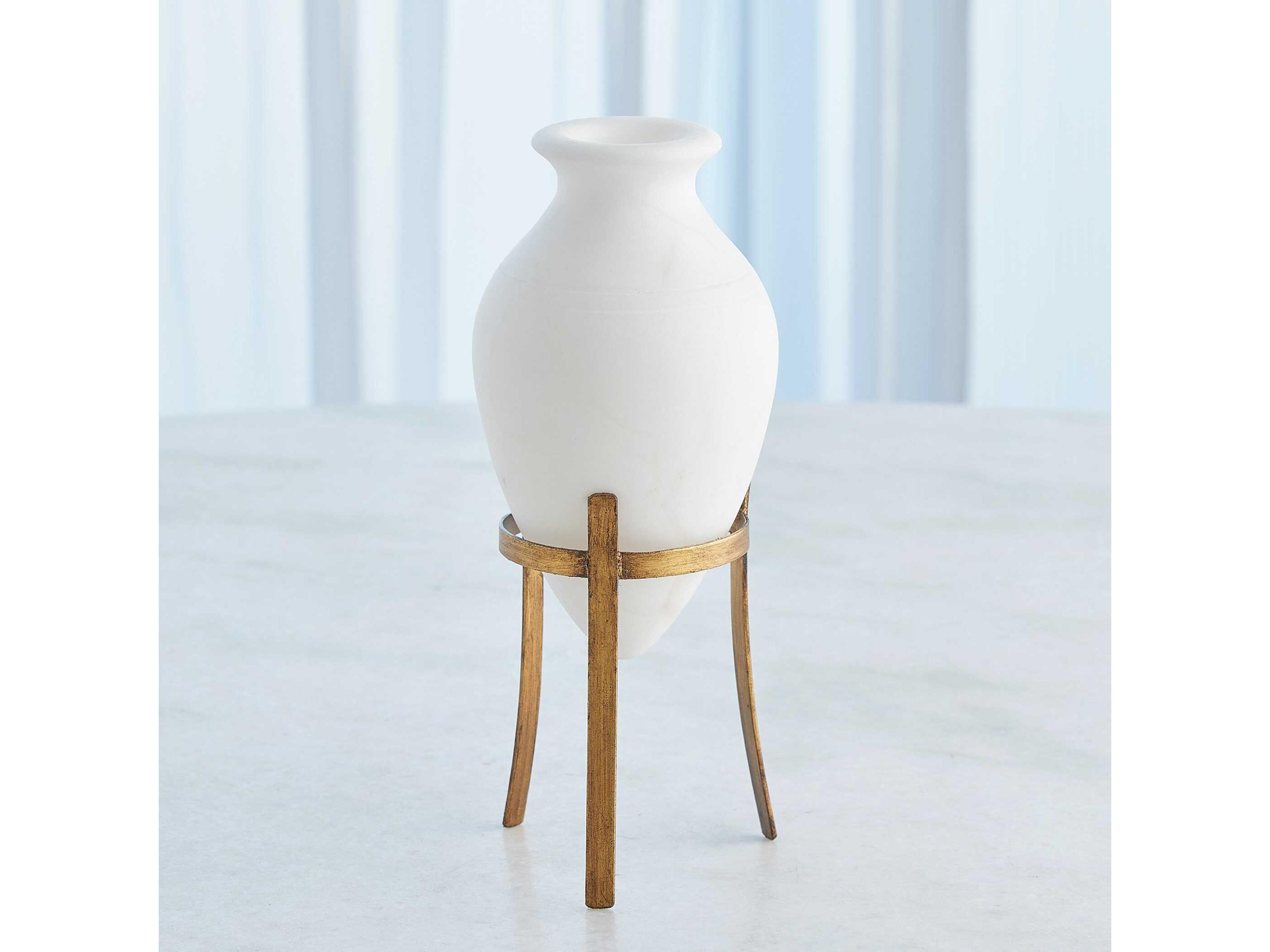 Global Views Amphora Alabaster White Vase