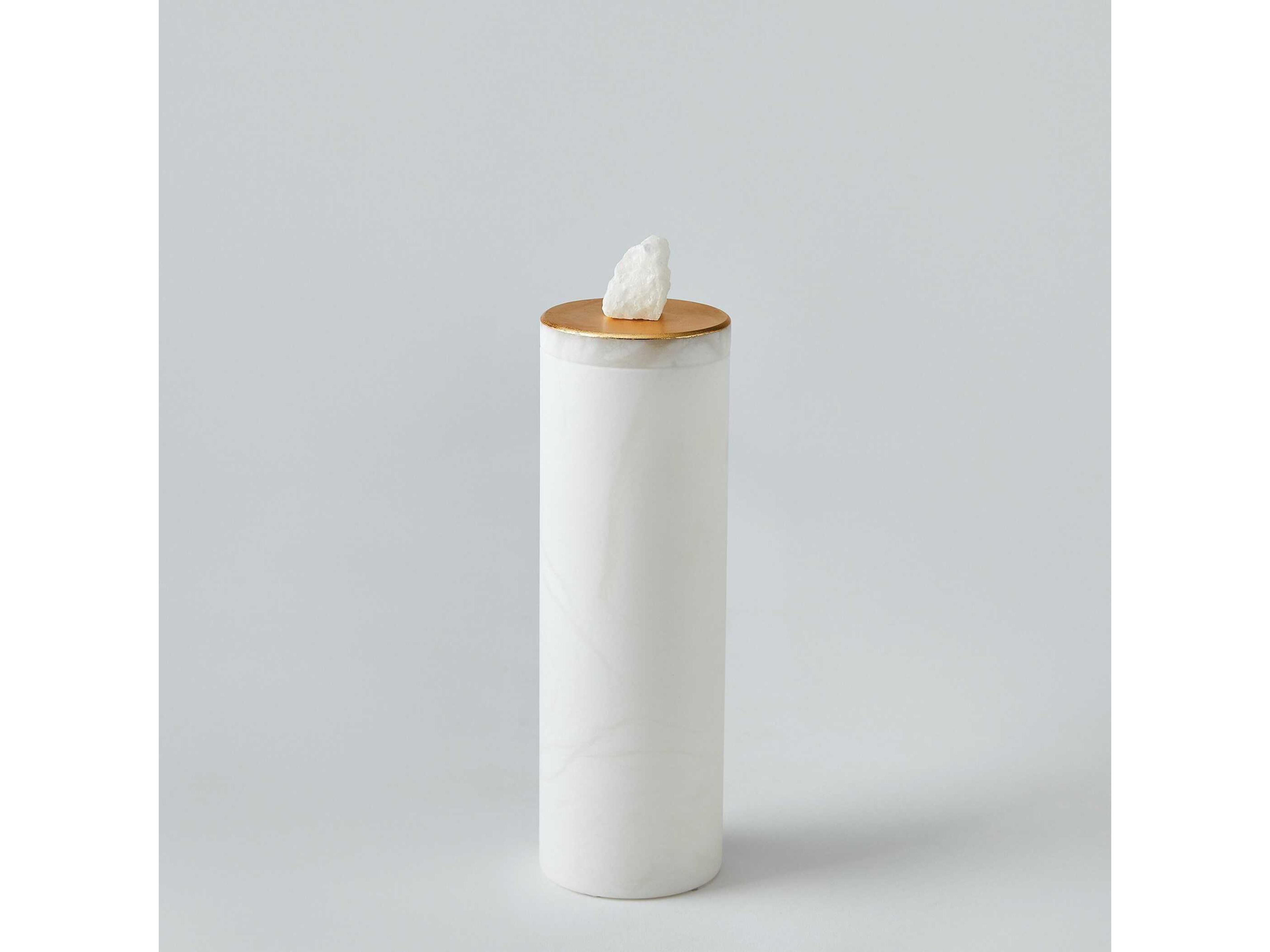 Global Views Quarry White Gold Leaf Jar