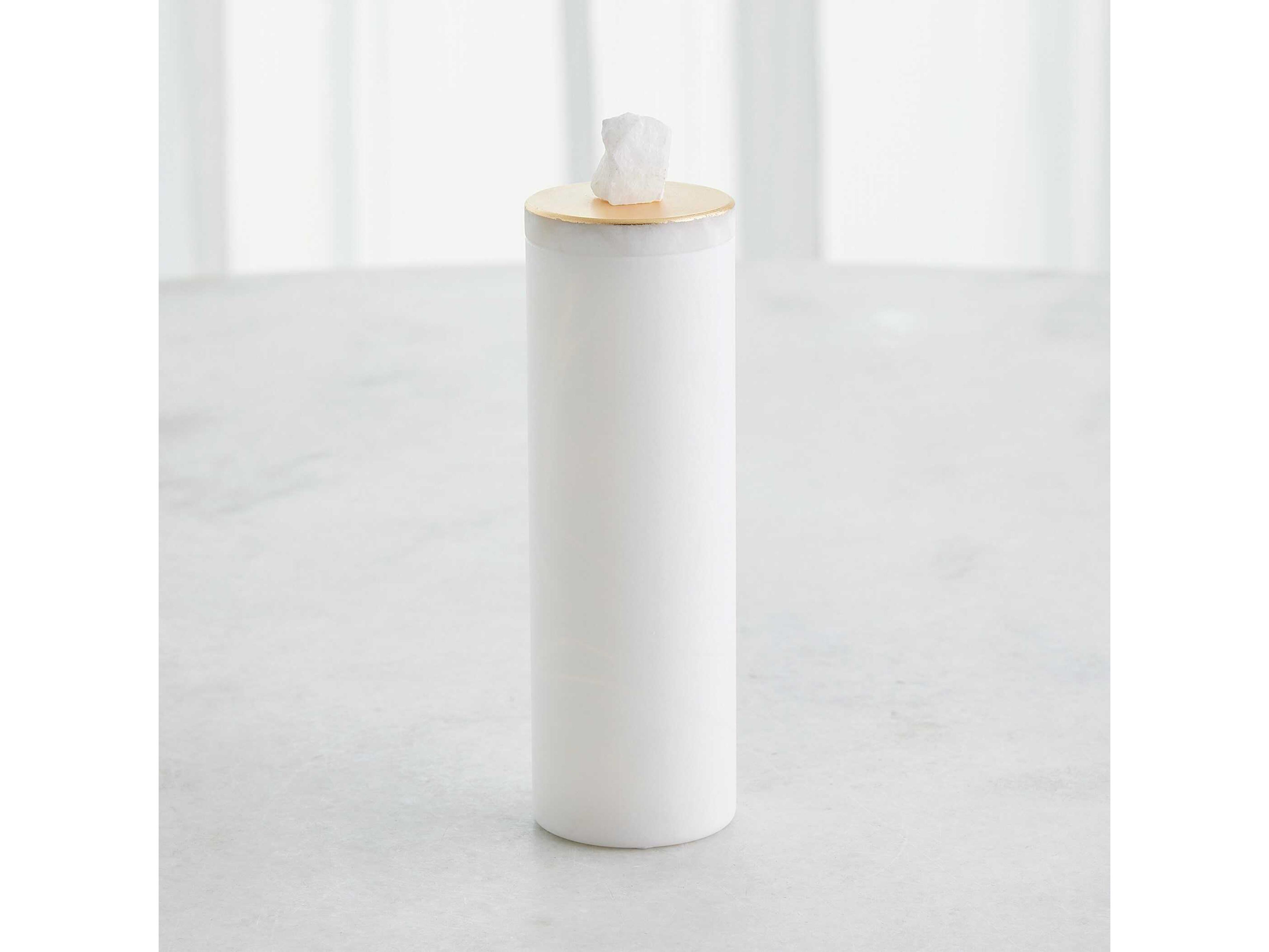 Global Views Quarry White Gold Leaf Jar