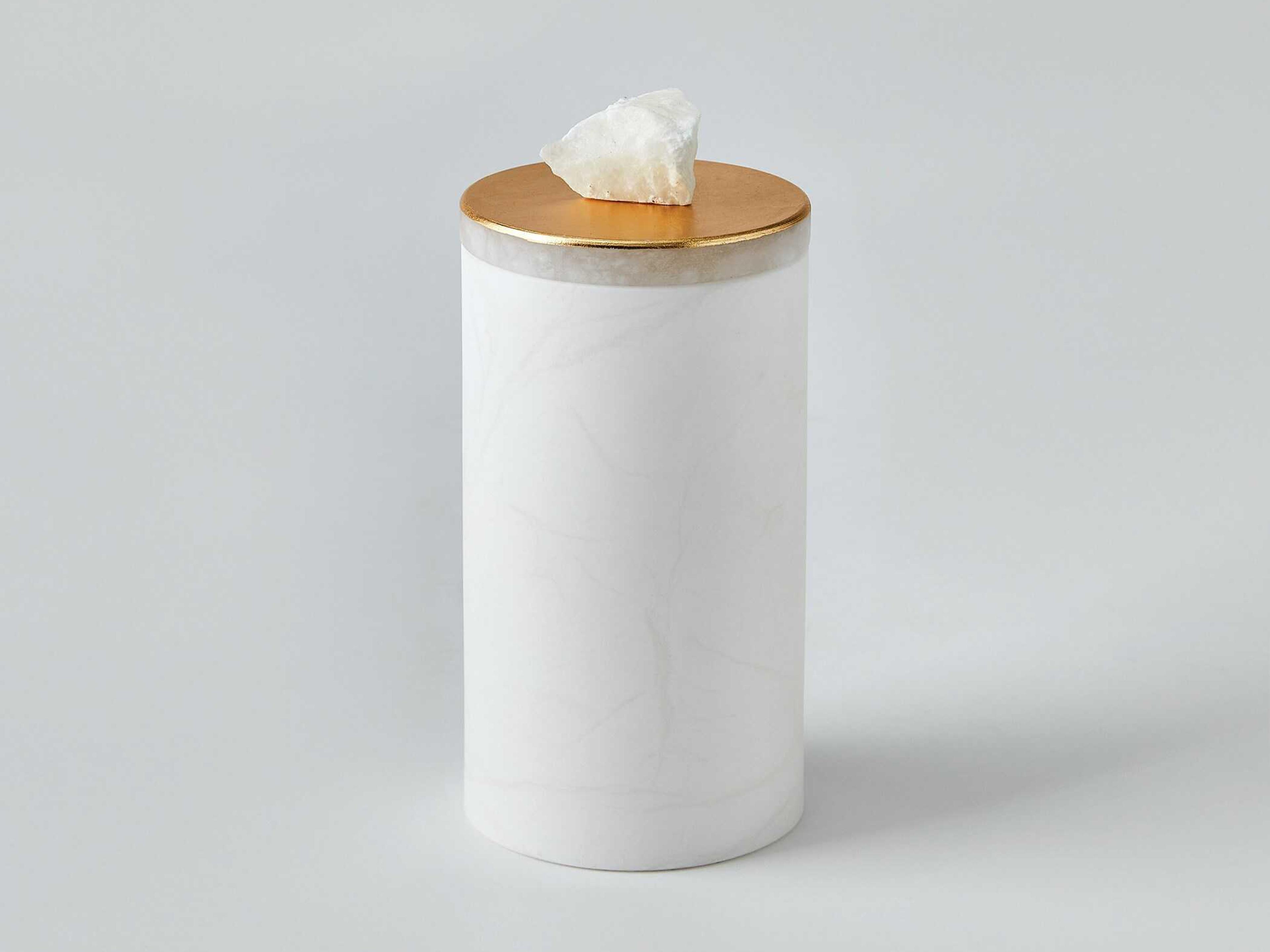 Global Views Quarry White Gold Leaf Jar