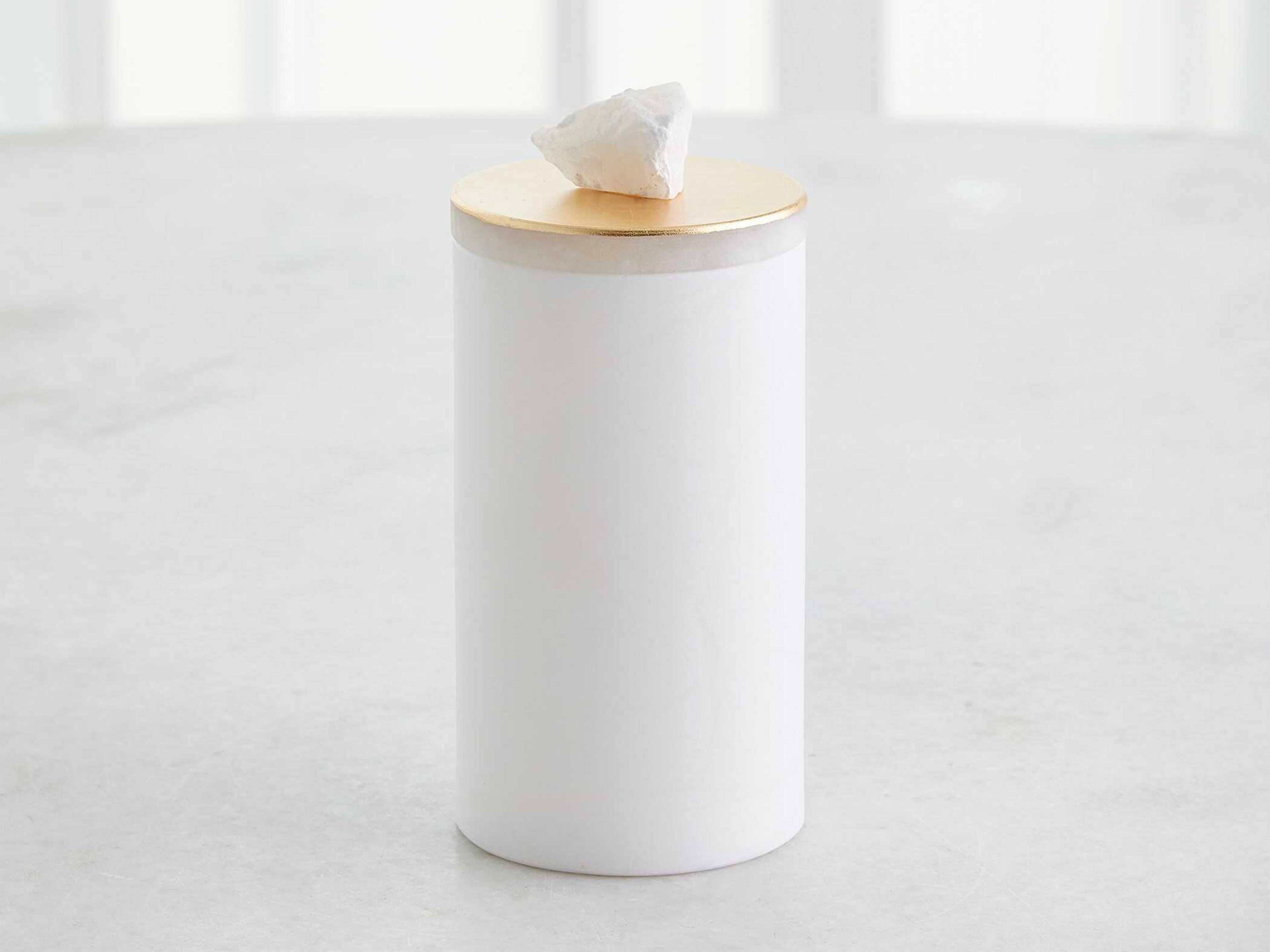 Global Views Quarry White Gold Leaf Jar
