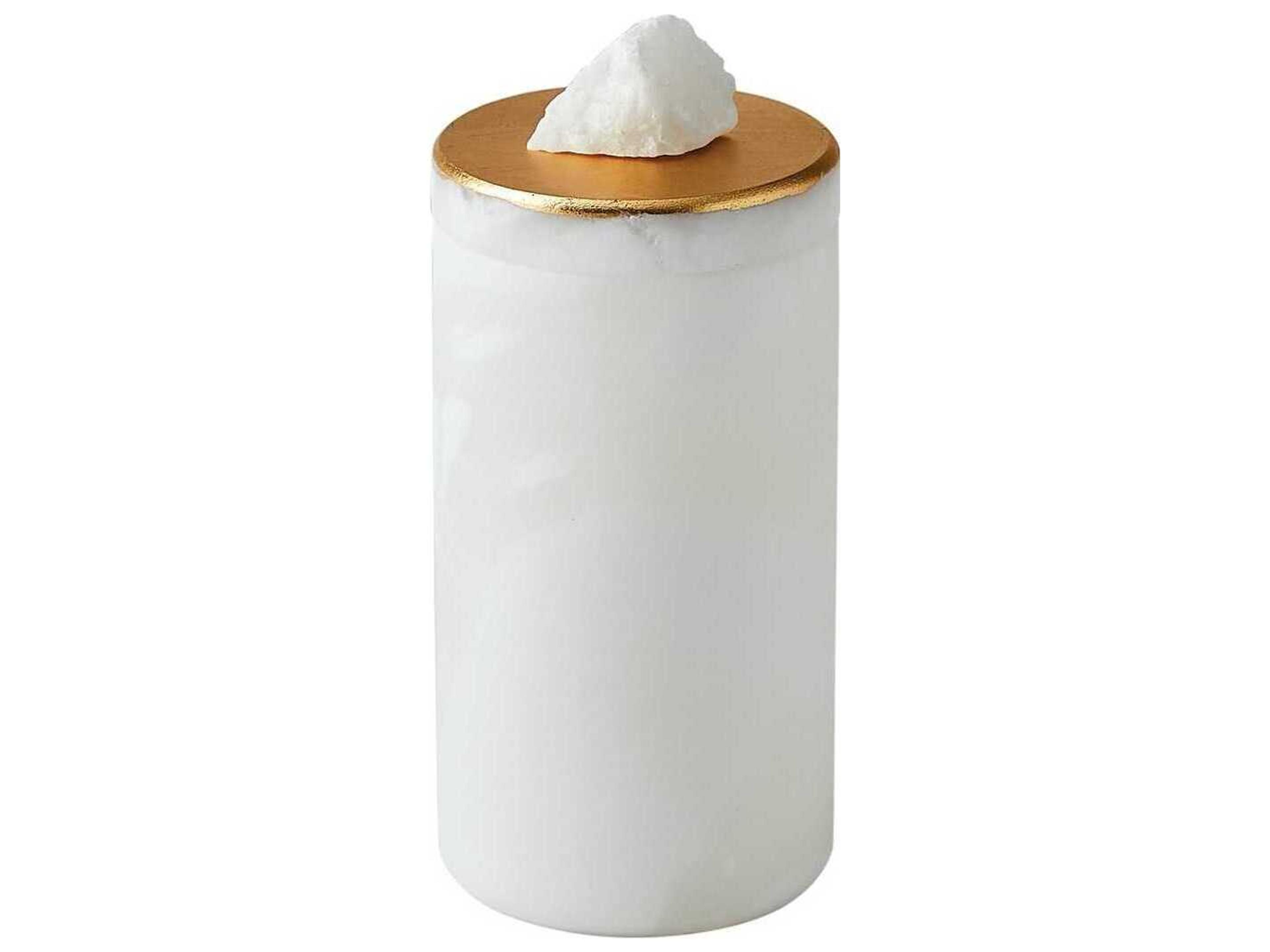 Global Views Quarry White Gold Leaf Jar