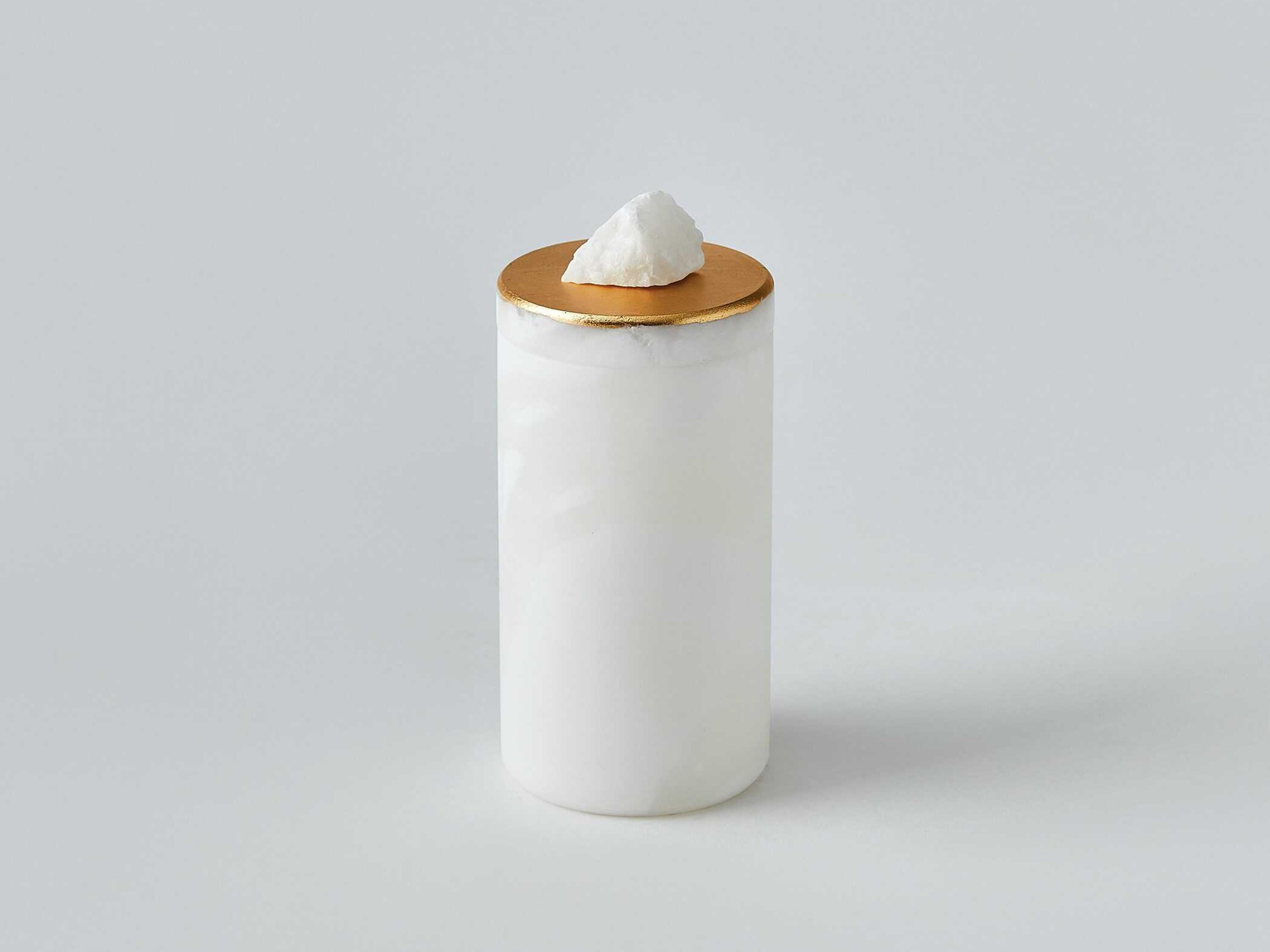 Global Views Quarry White Gold Leaf Jar