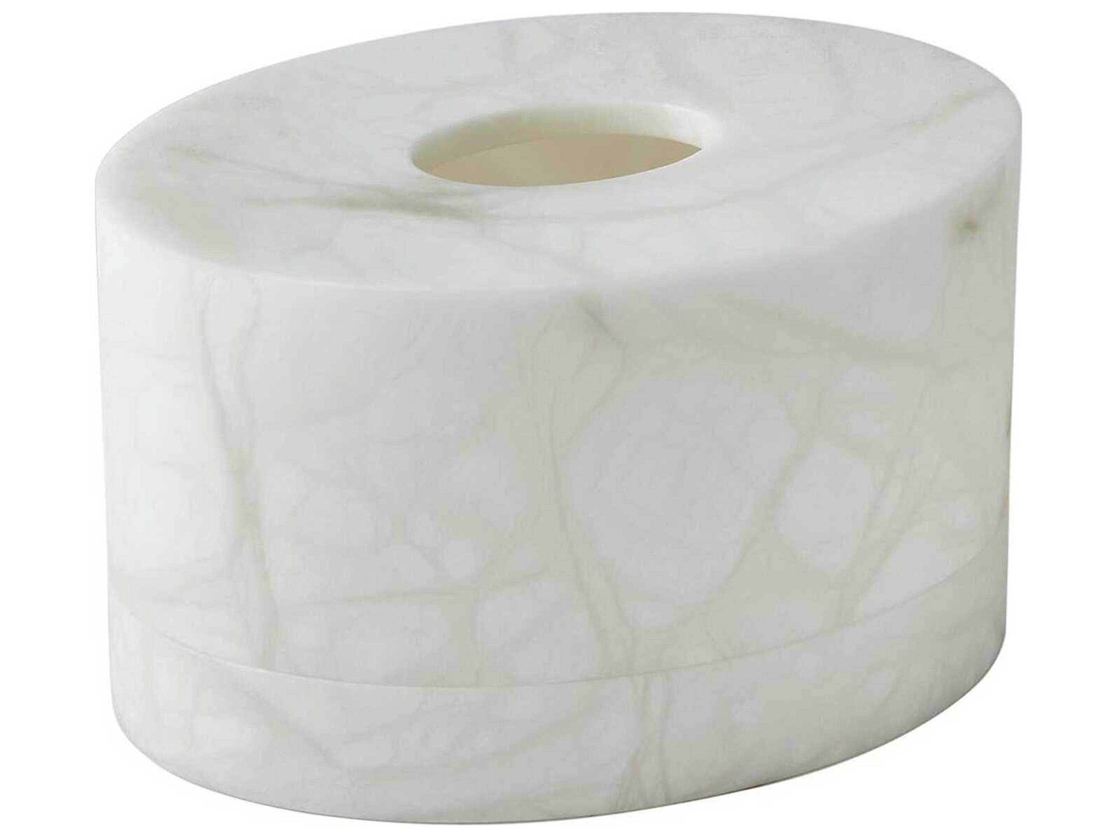 Alabaster Oval Tissue Box
