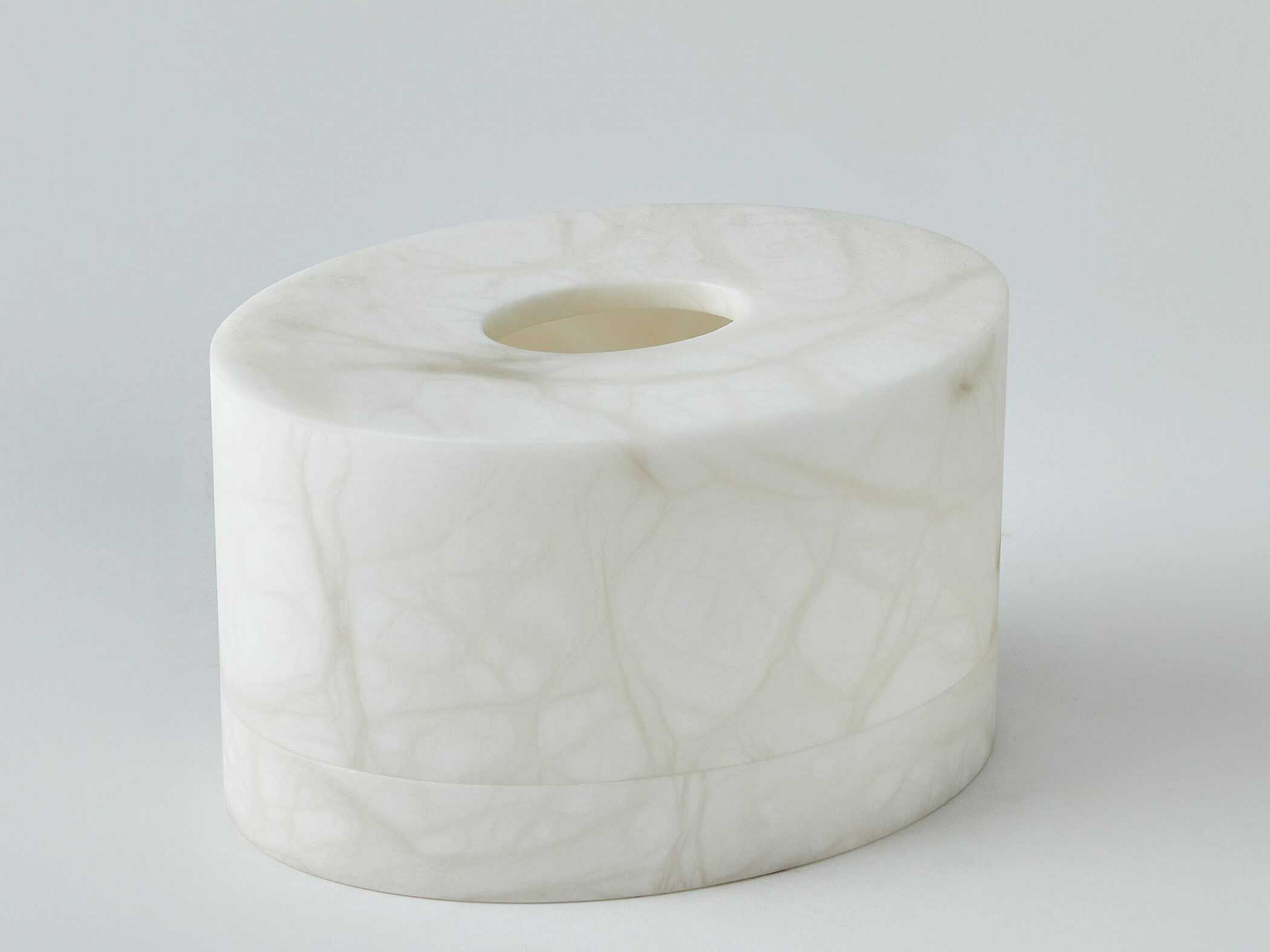 Global Views Alabaster Oval Tissue Box