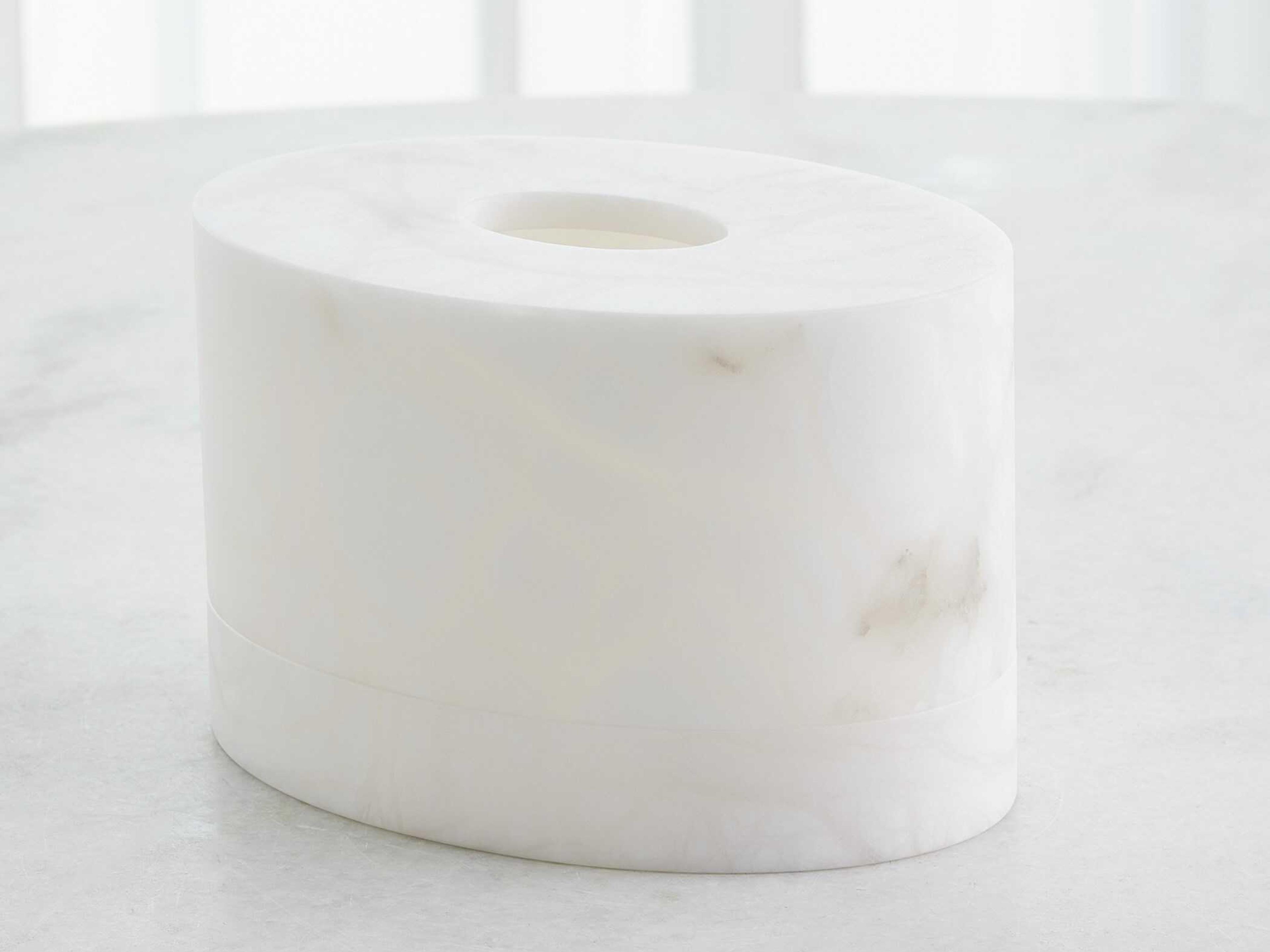 Global Views Alabaster Oval Tissue Box
