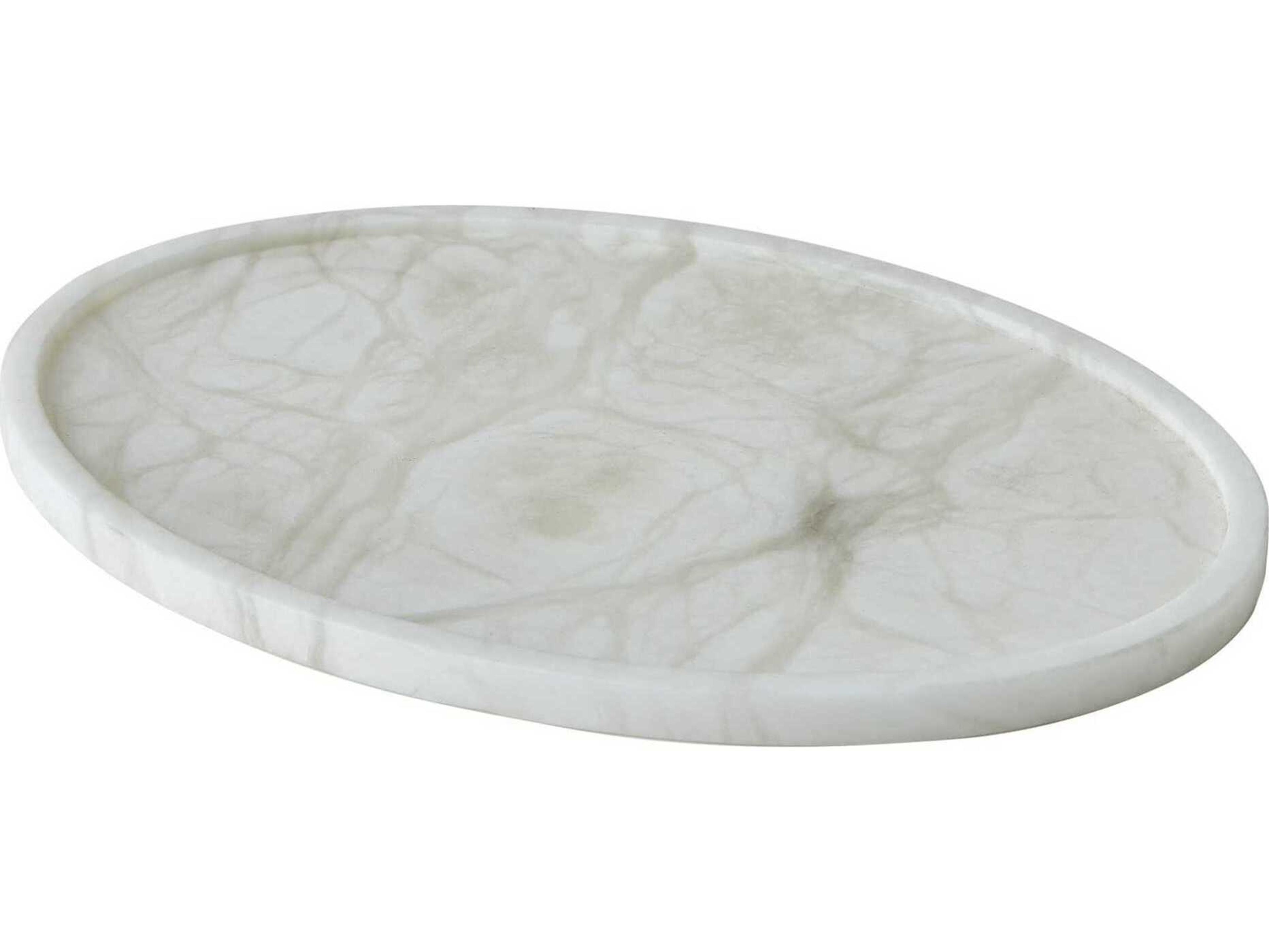 Alabaster Oval Tray