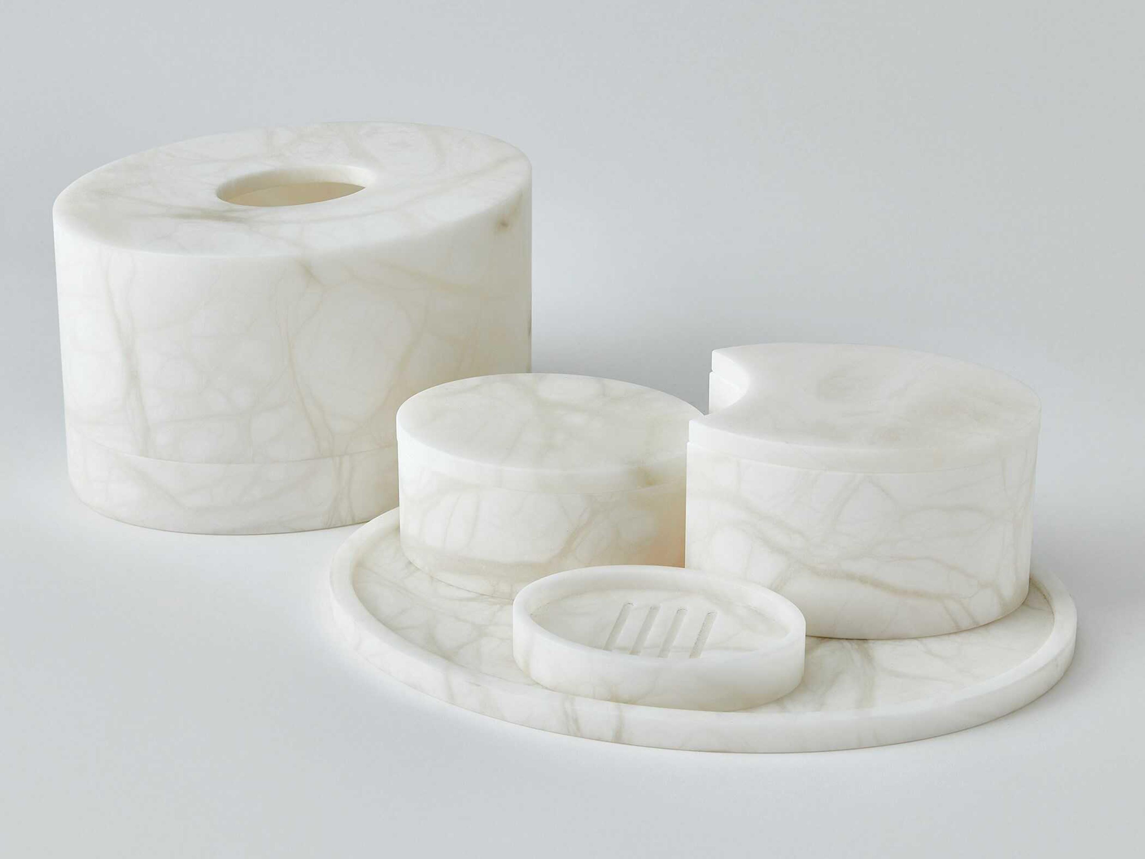 Global Views Alabaster Oval Box