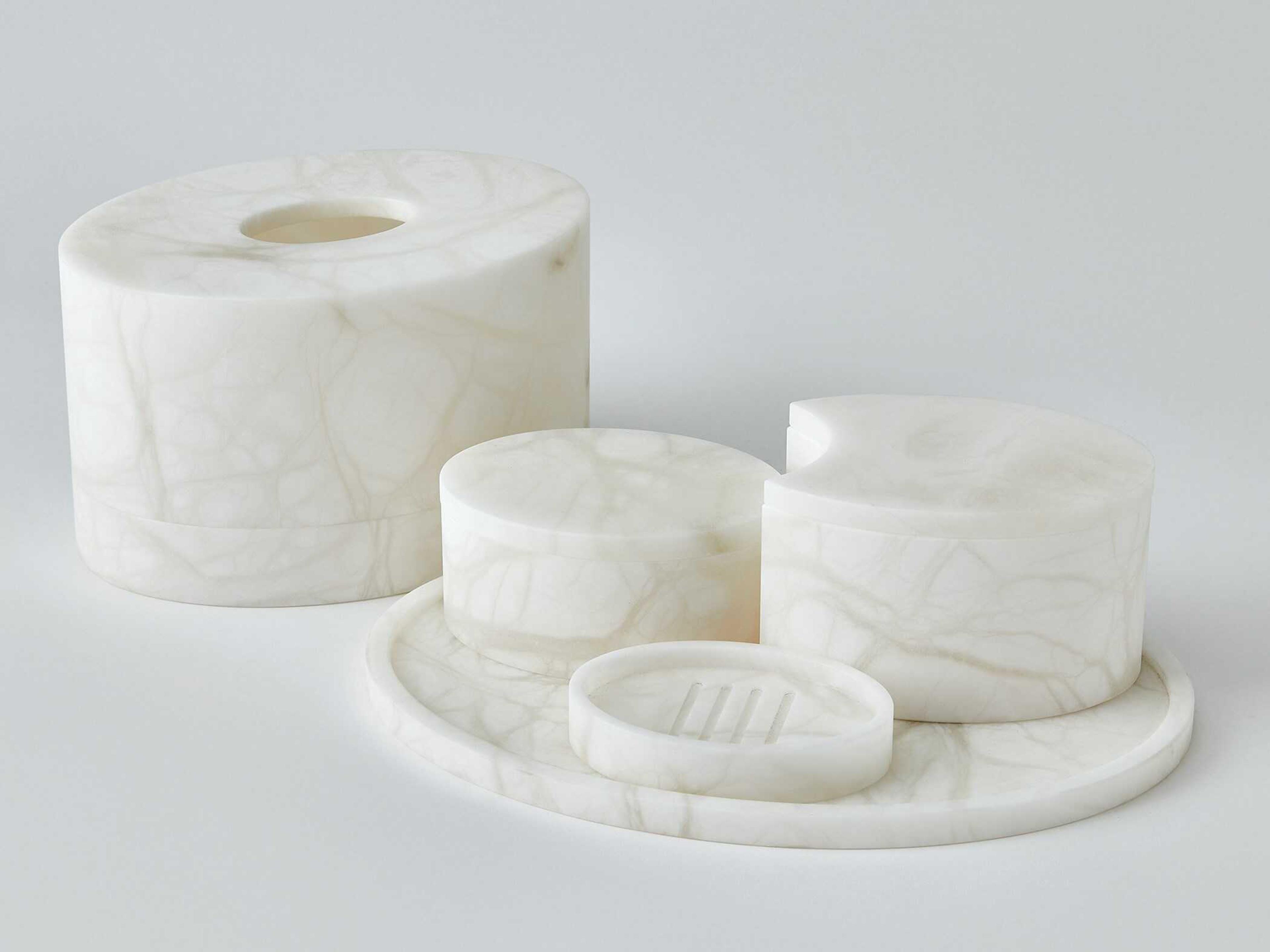 Global Views Alabaster Oval Box