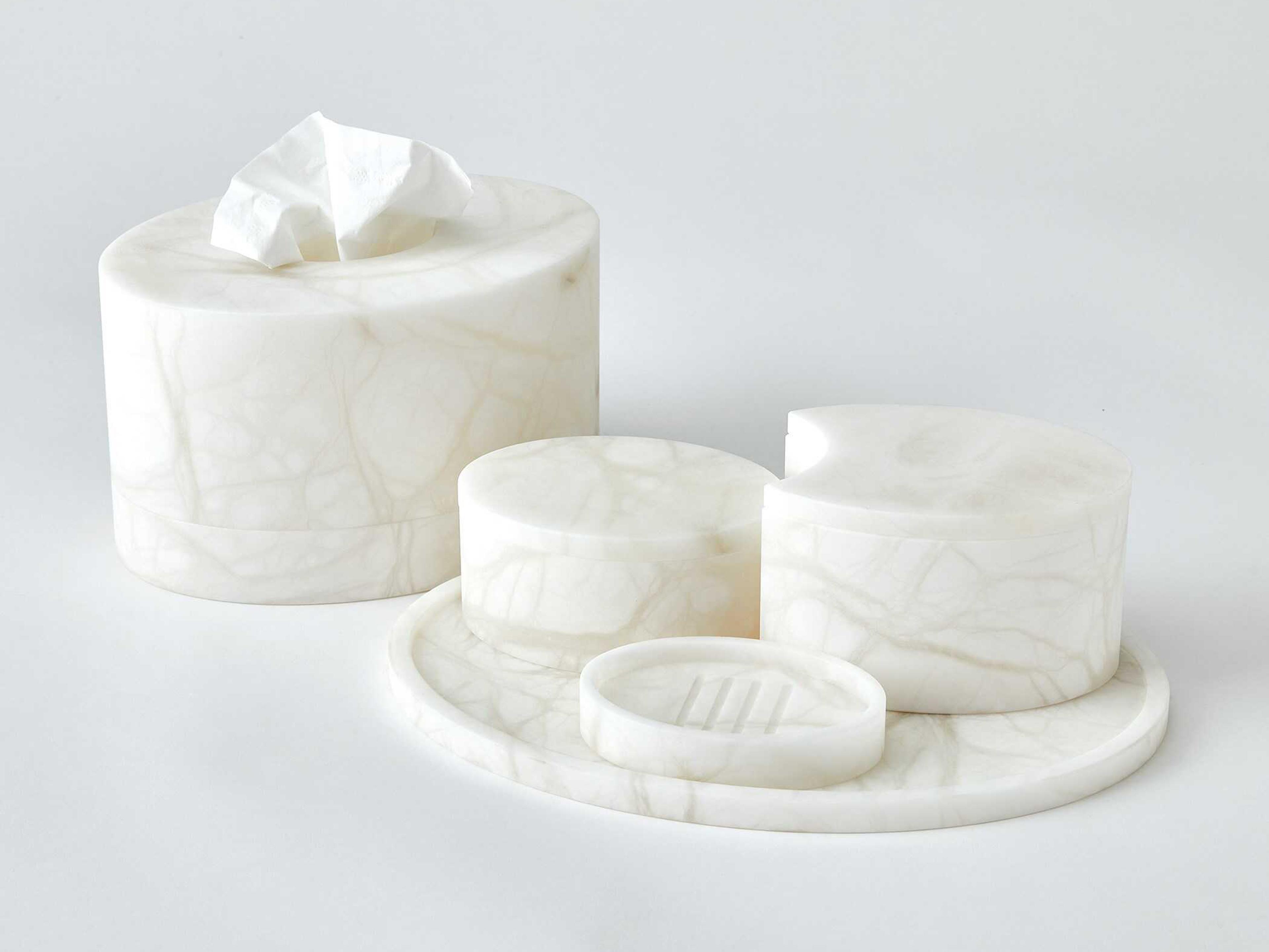 Global Views Alabaster Oval Box