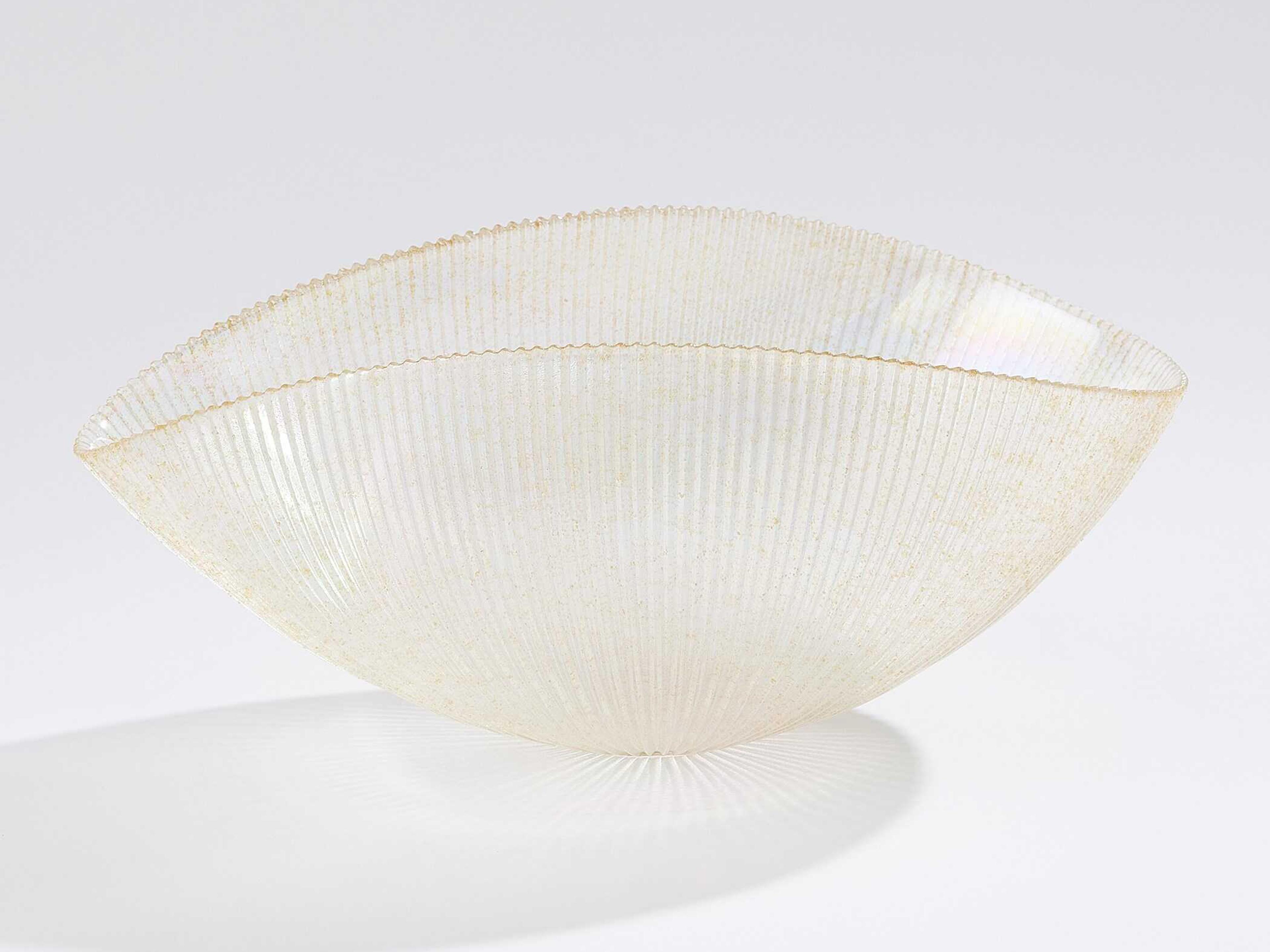 Global Views Gold Pleated Decorative Bowl