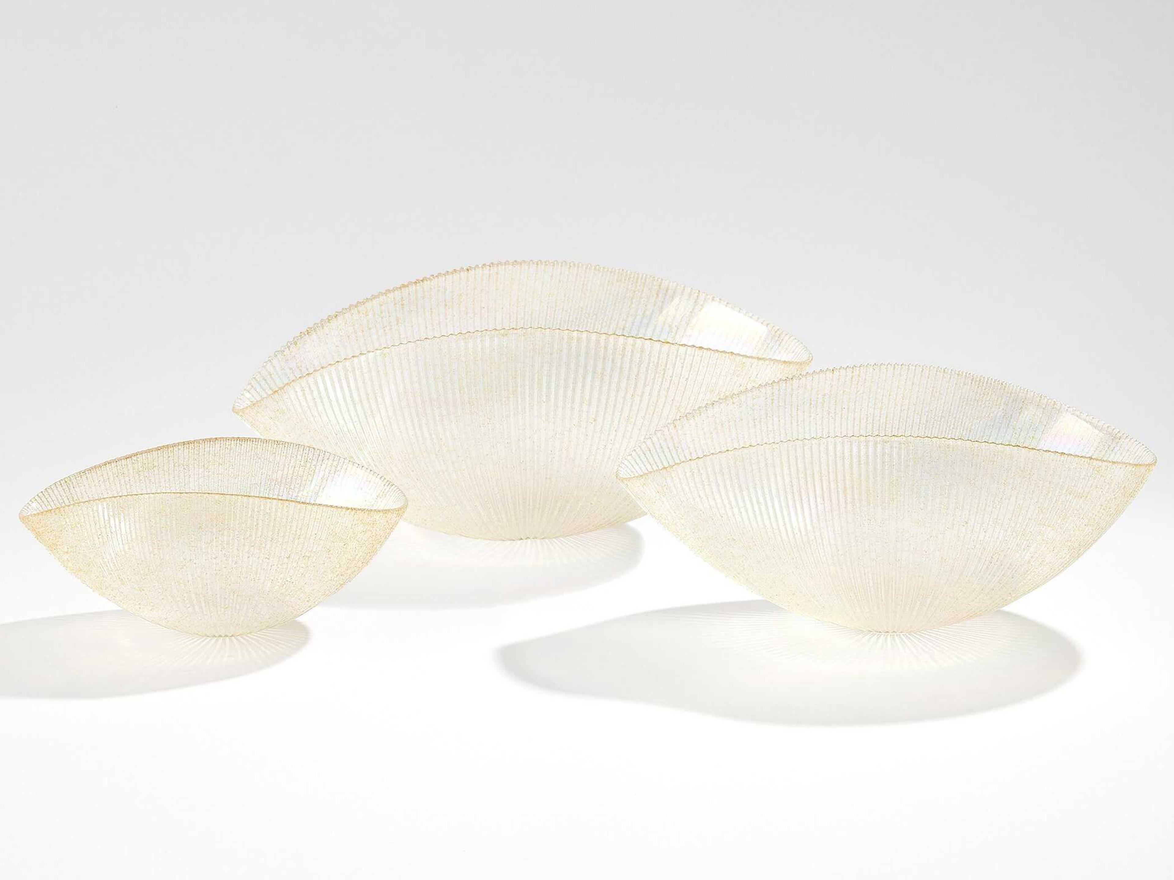 Global Views Gold Pleated Decorative Bowl