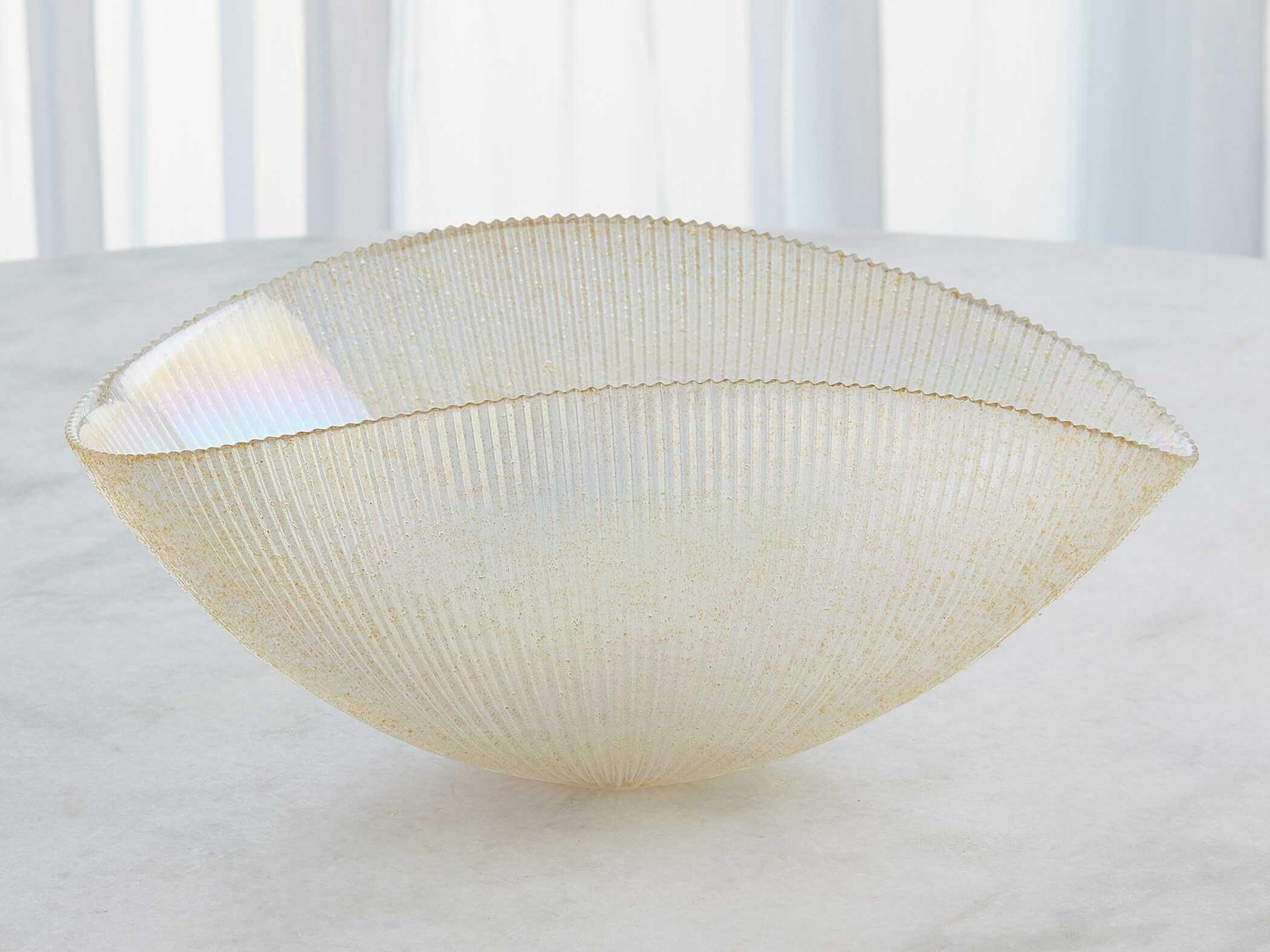 Global Views Gold Pleated Decorative Bowl