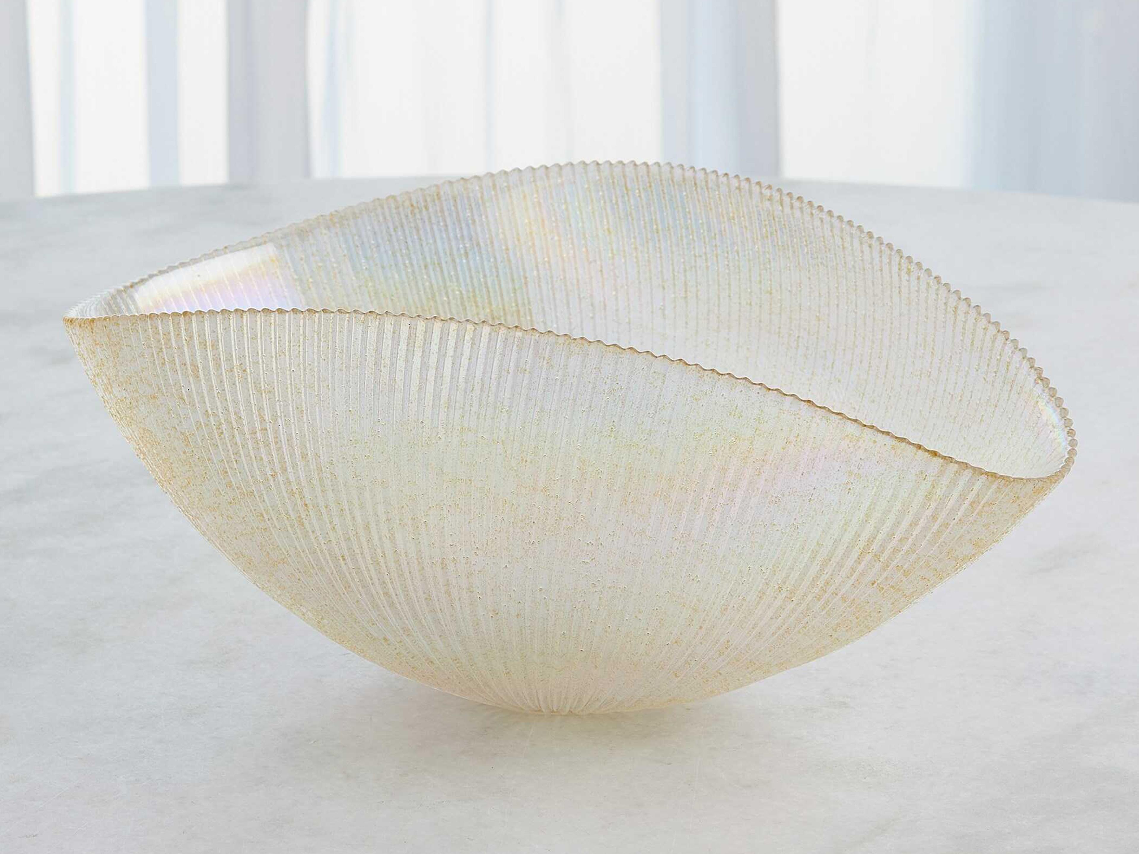 Global Views Gold Pleated Decorative Bowl