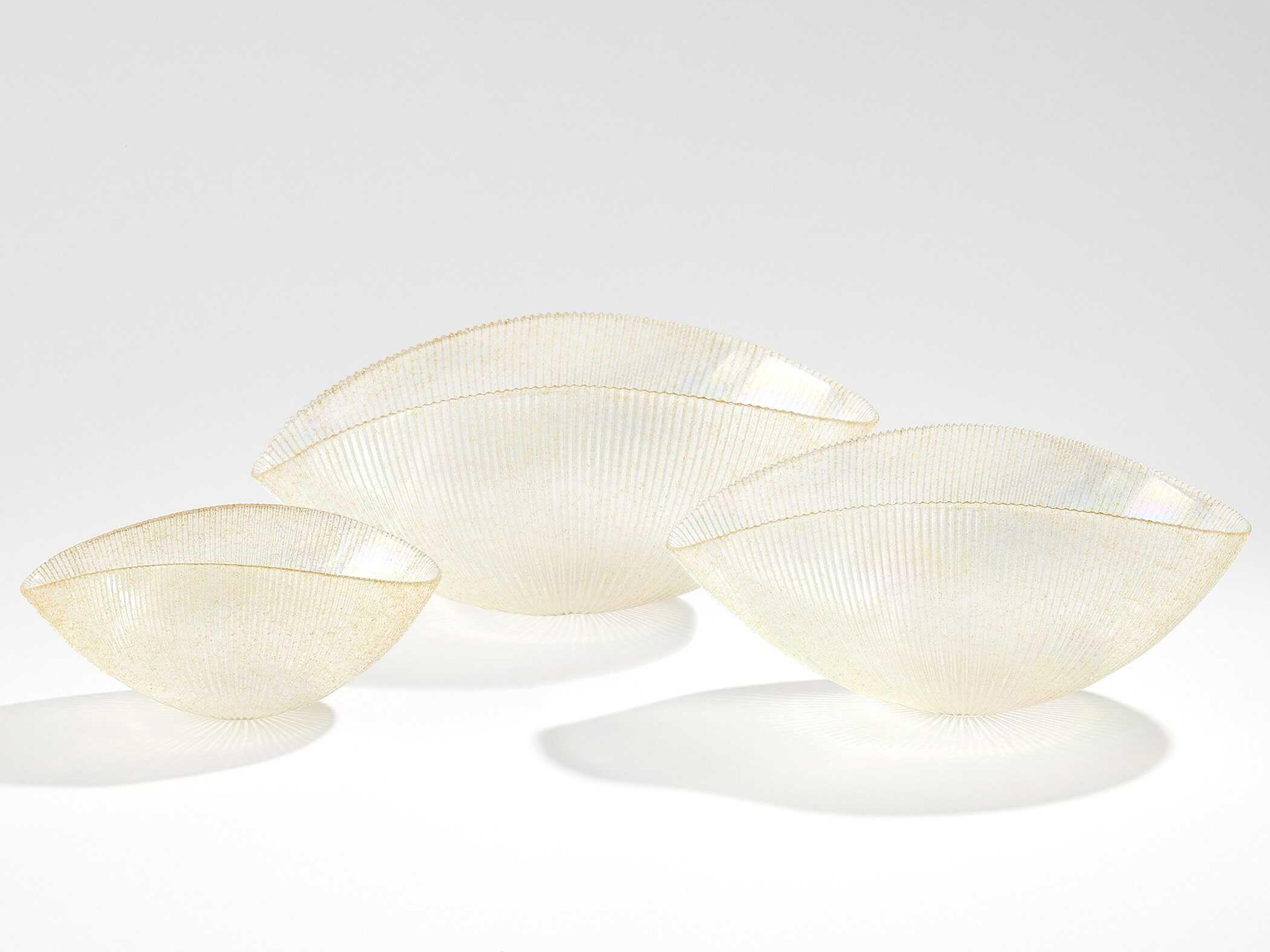 Global Views Gold Pleated Decorative Bowl