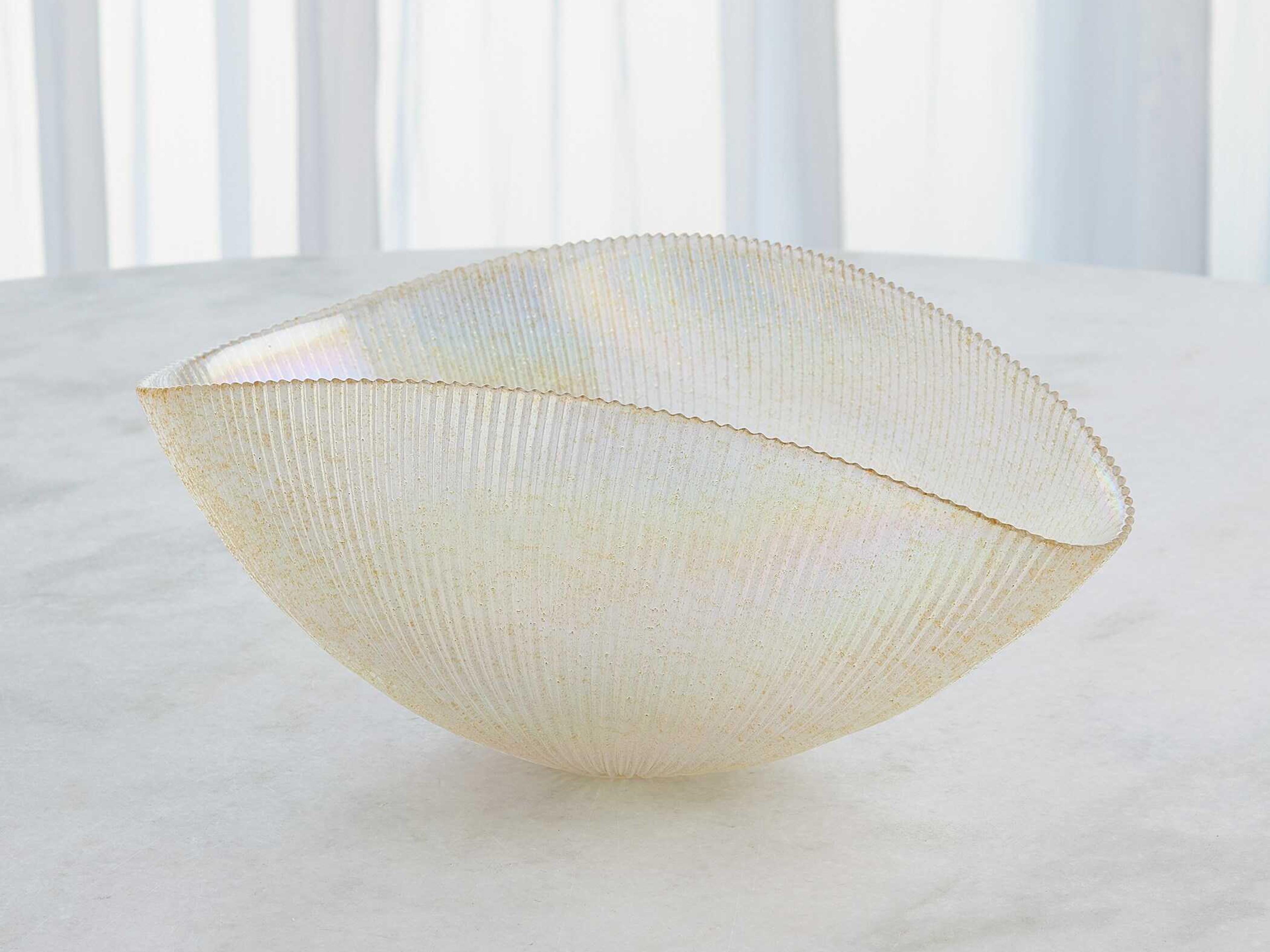 Global Views Gold Pleated Decorative Bowl