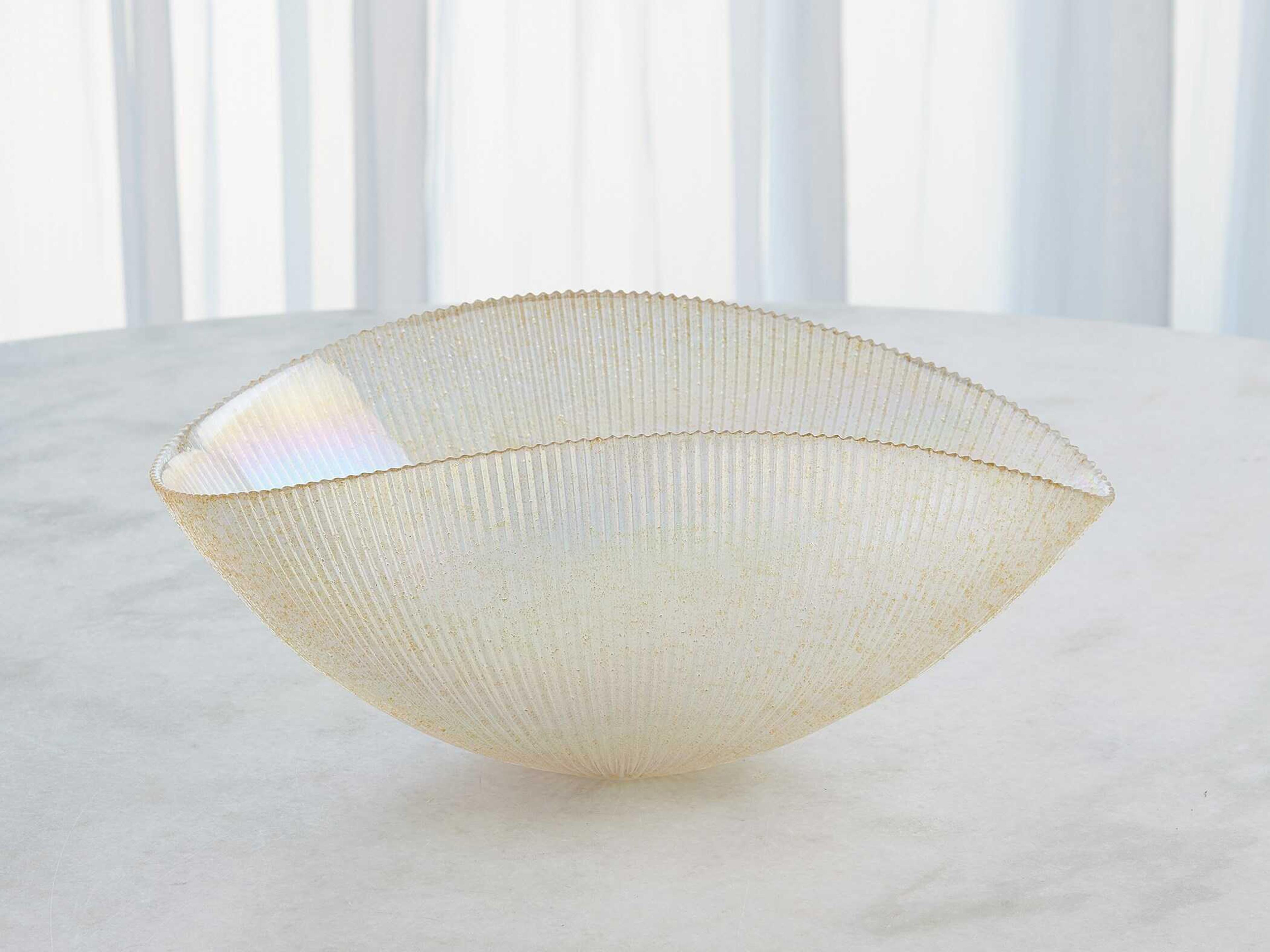 Global Views Gold Pleated Decorative Bowl