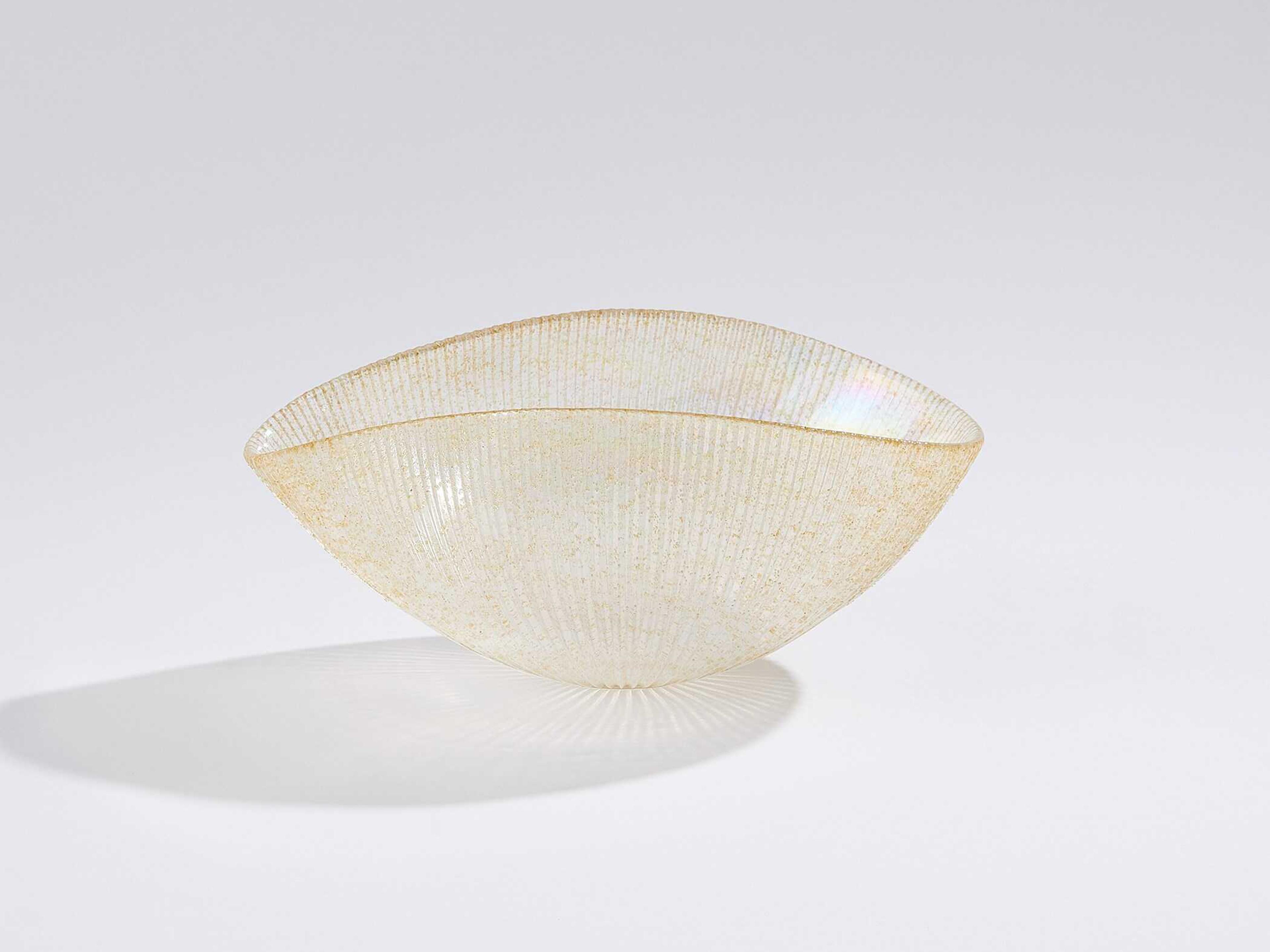 Global Views Gold Pleated Decorative Bowl
